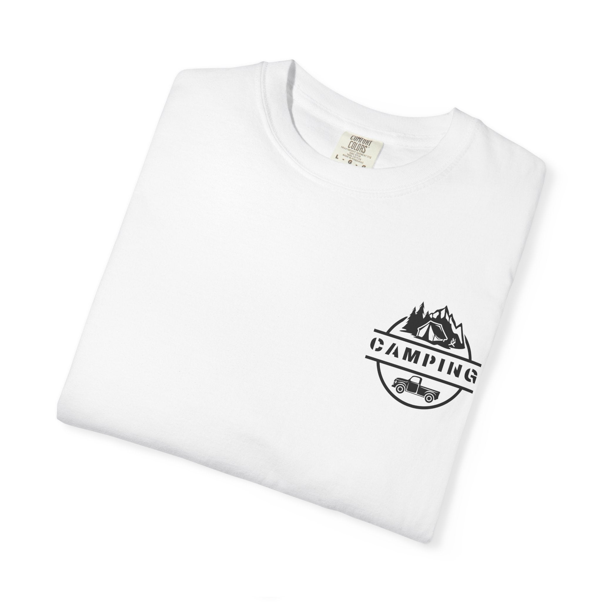 Leafen Camping Unisex Garment-Dyed T-shirt, Casual Wear, Summer Vibe, Gift for Friends, Relaxed Everyday Style