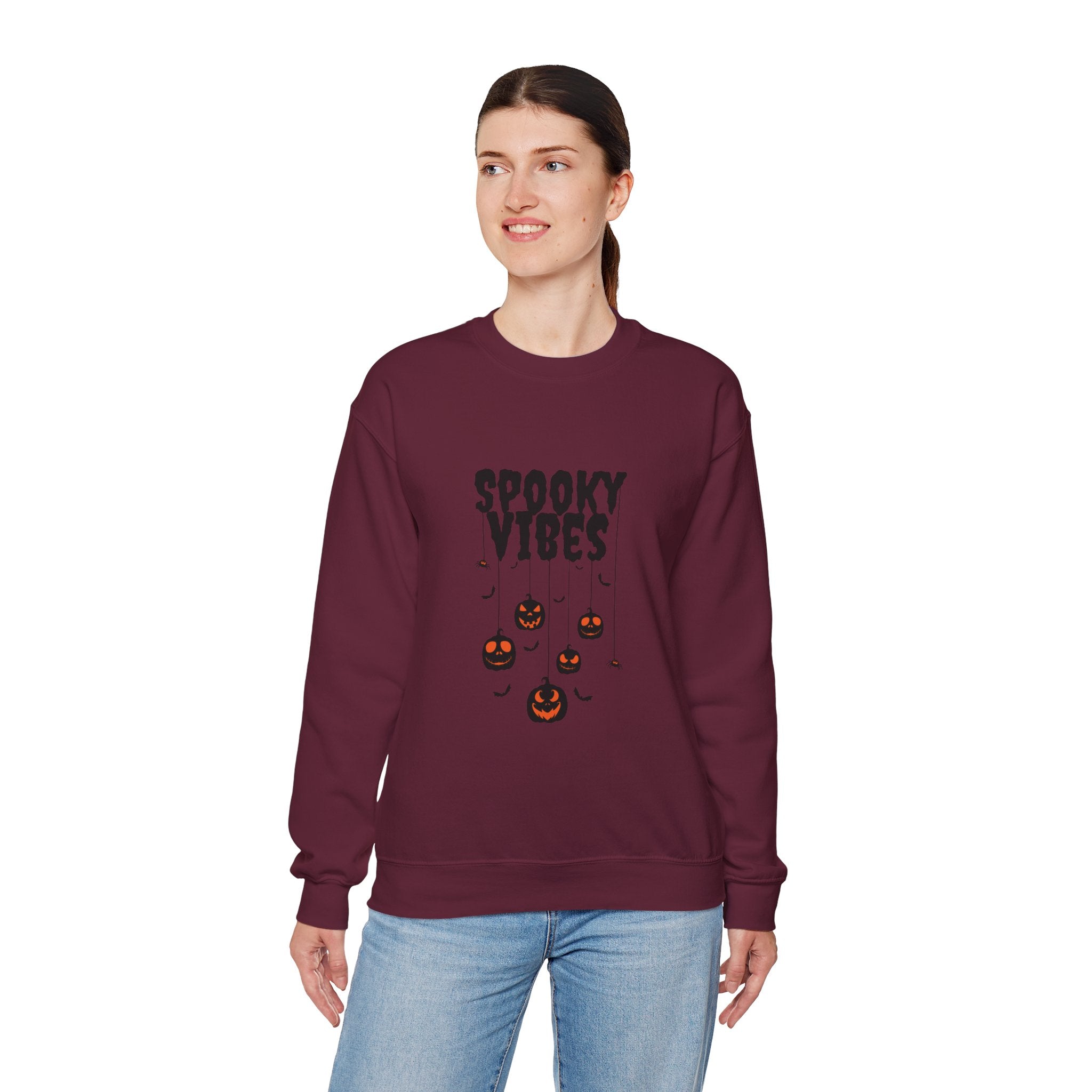 Leafen Spooky Vibes Unisex Garment-Dyed T-Shirt – 100% Ring-Spun Cotton, Soft Relaxed Fit Crewneck Tee for Men & Women