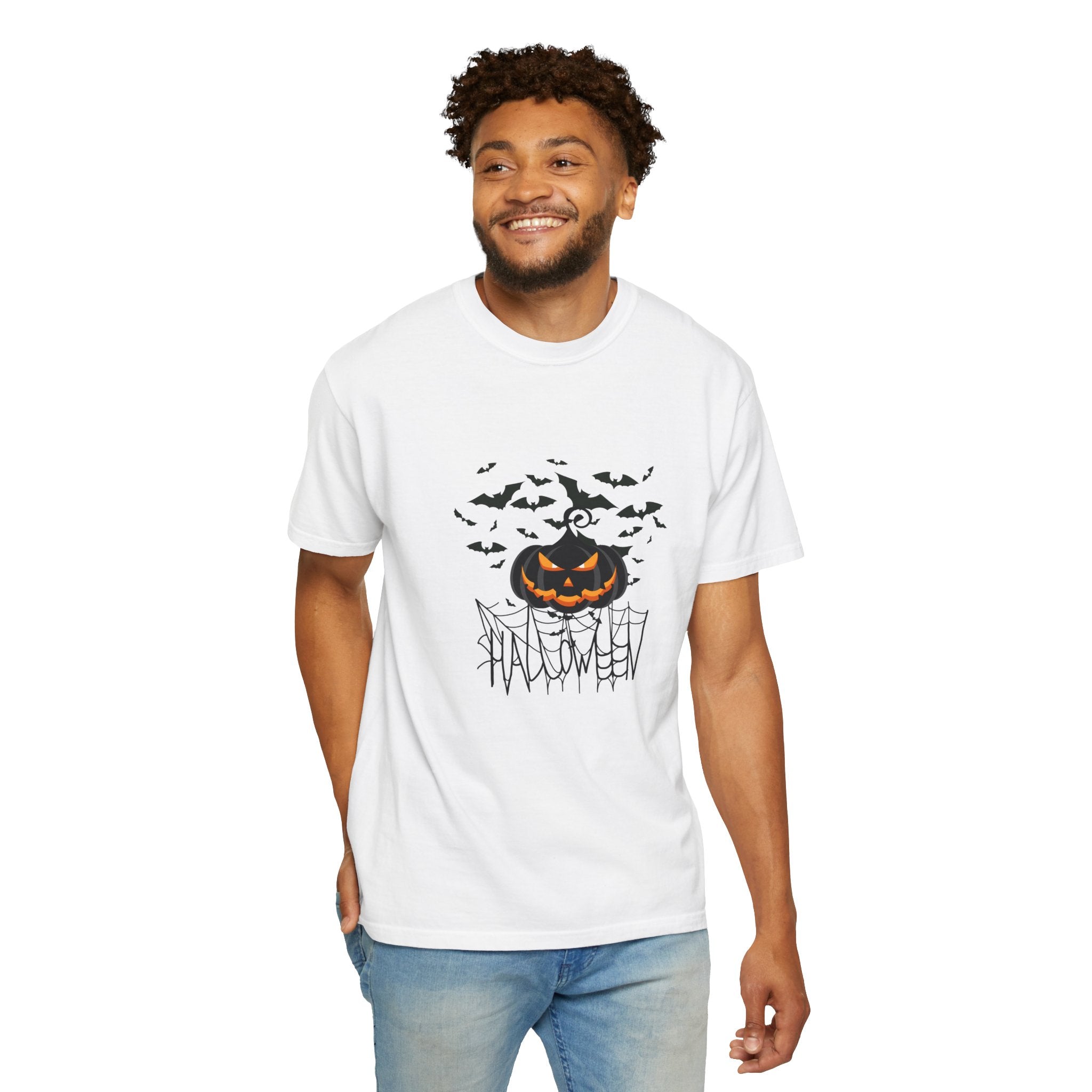 Halloween Vibe Unisex Garment-Dyed T-shirt, Casual Wear, Summer Vibe, Gift for Friends, Relaxed Everyday Style