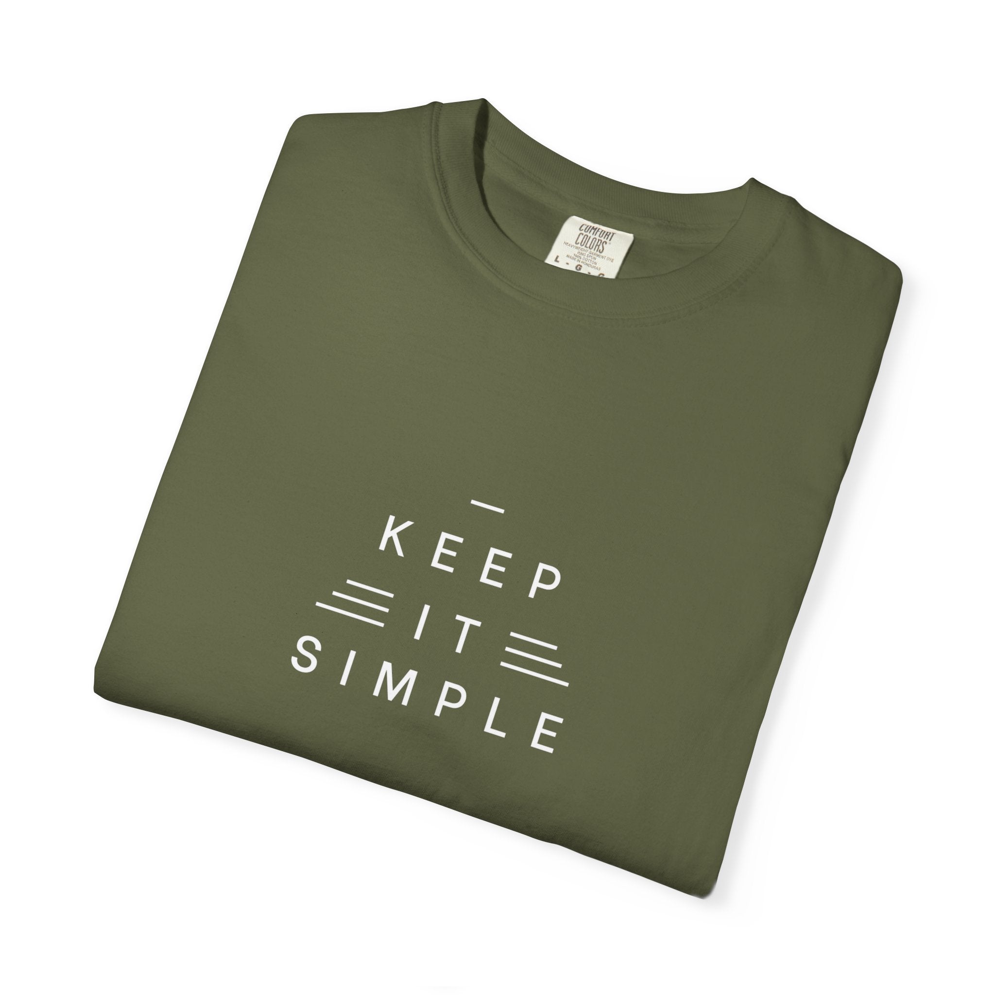 Leafen Keep it Simple Unisex Garment-Dyed T-shirt, Casual Wear, Summer Vibe, Gift for Friends, Relaxed Everyday Style