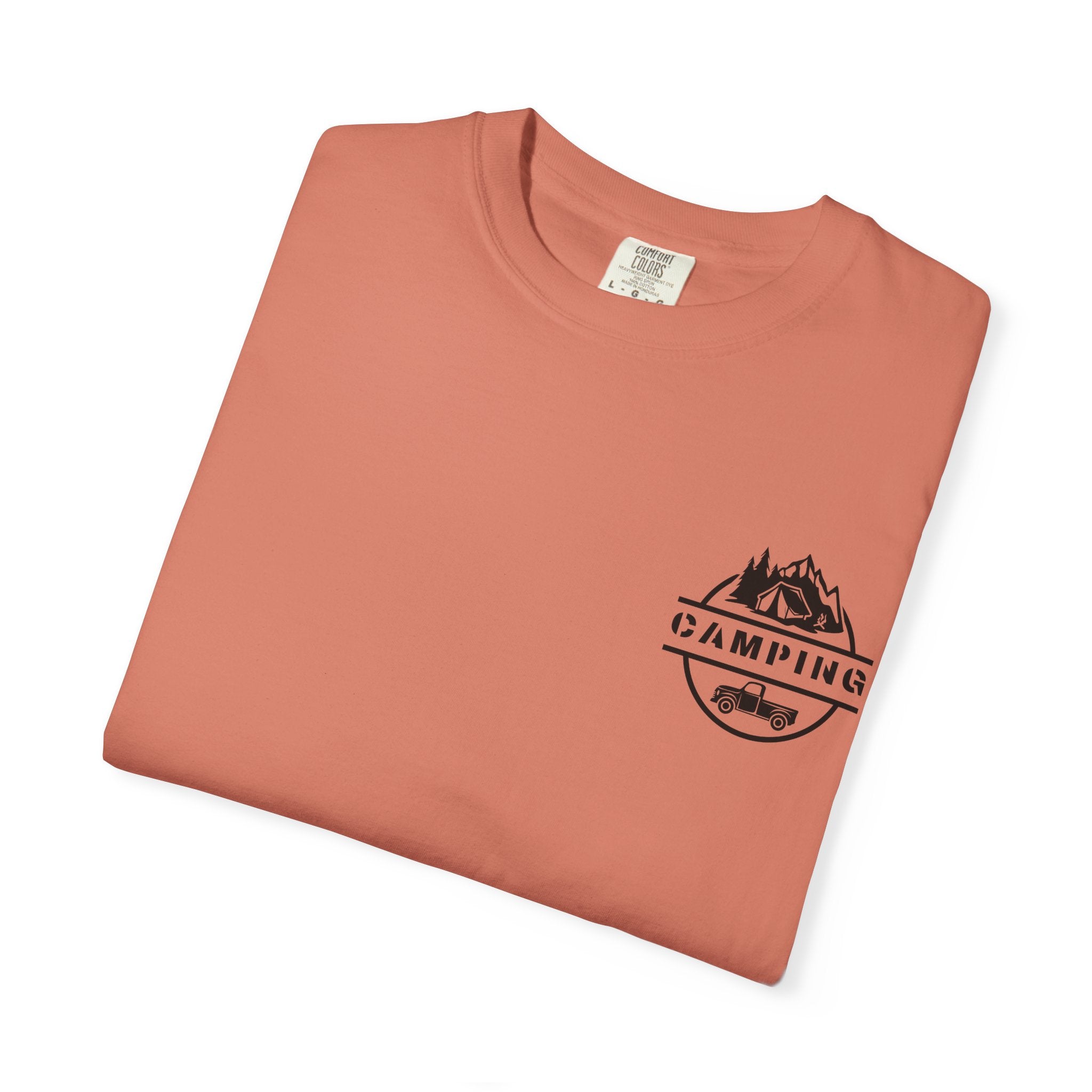 Leafen Camping Unisex Garment-Dyed T-shirt, Casual Wear, Summer Vibe, Gift for Friends, Relaxed Everyday Style