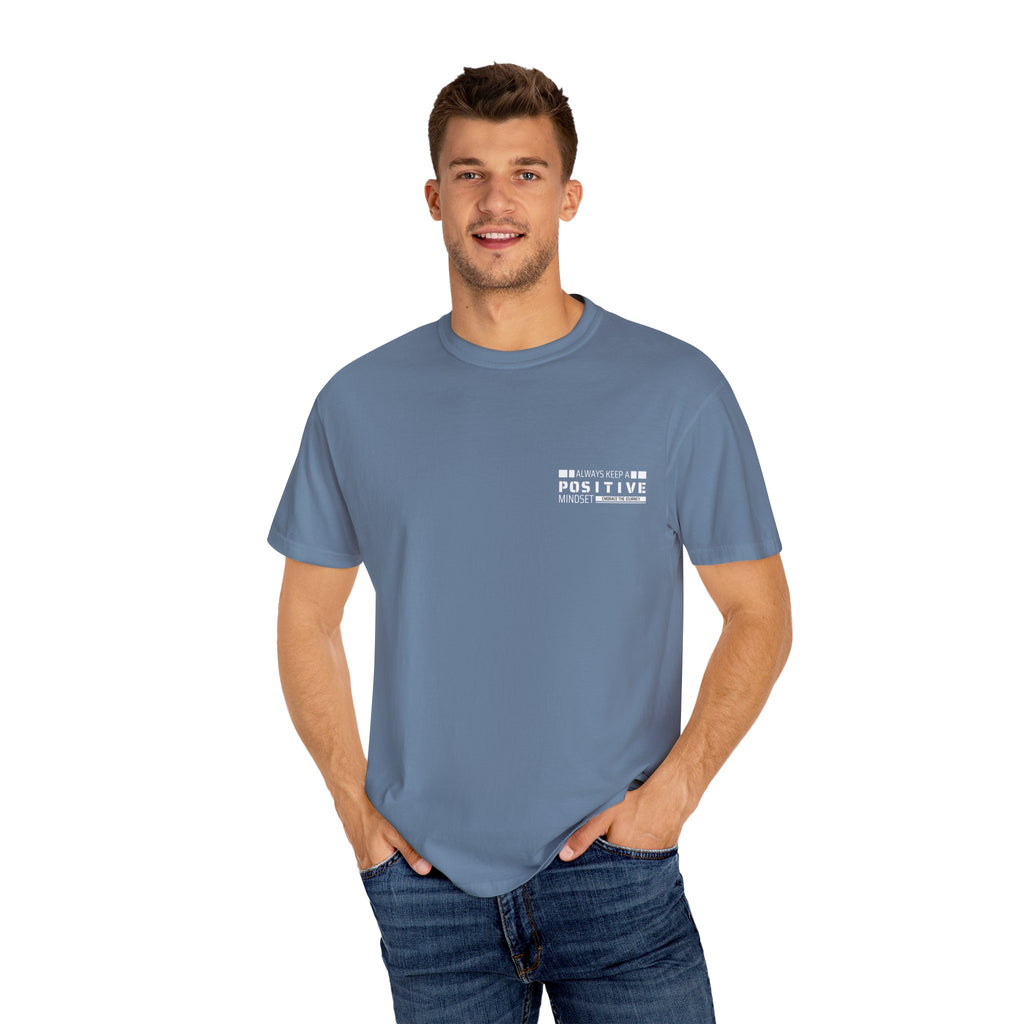 Leafen Positive Vibe Unisex Garment-Dyed T-shirt, Casual Wear, Summer Vibe, Gift for Friends, Relaxed Everyday Style