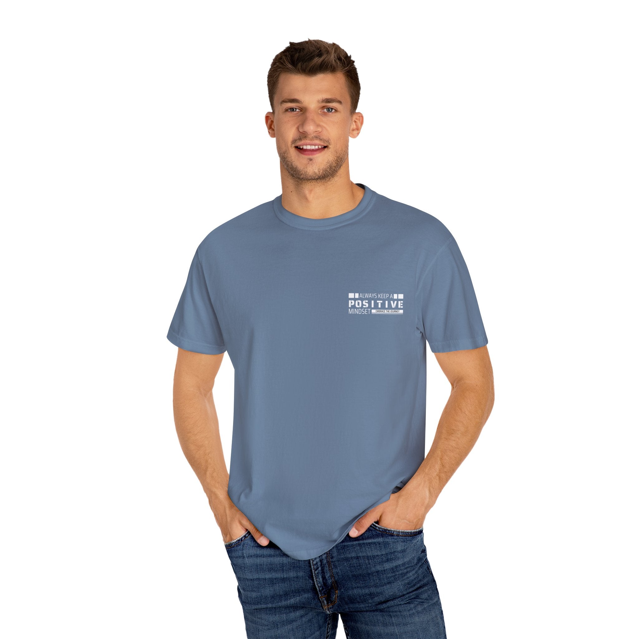 Leafen Positive Vibe Unisex Garment-Dyed T-shirt, Casual Wear, Summer Vibe, Gift for Friends, Relaxed Everyday Style