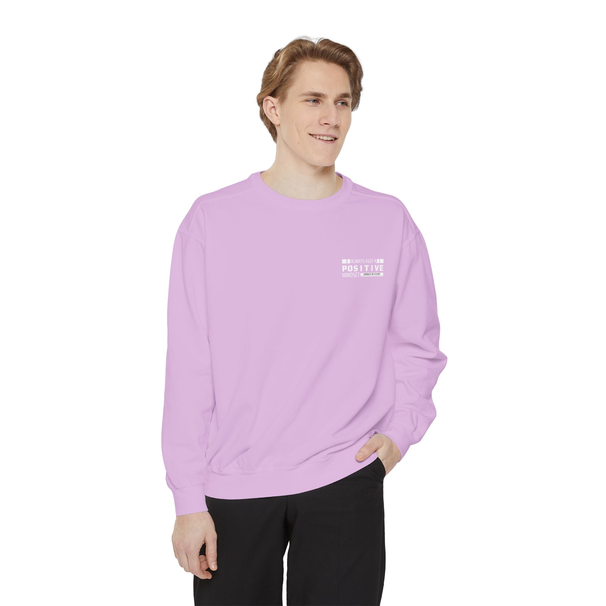 Leafen Positive Vibes Unisex Sweatshirt, Casual Crewneck, Gift for Friends, Motivational Apparel, Everyday Comfort Wear