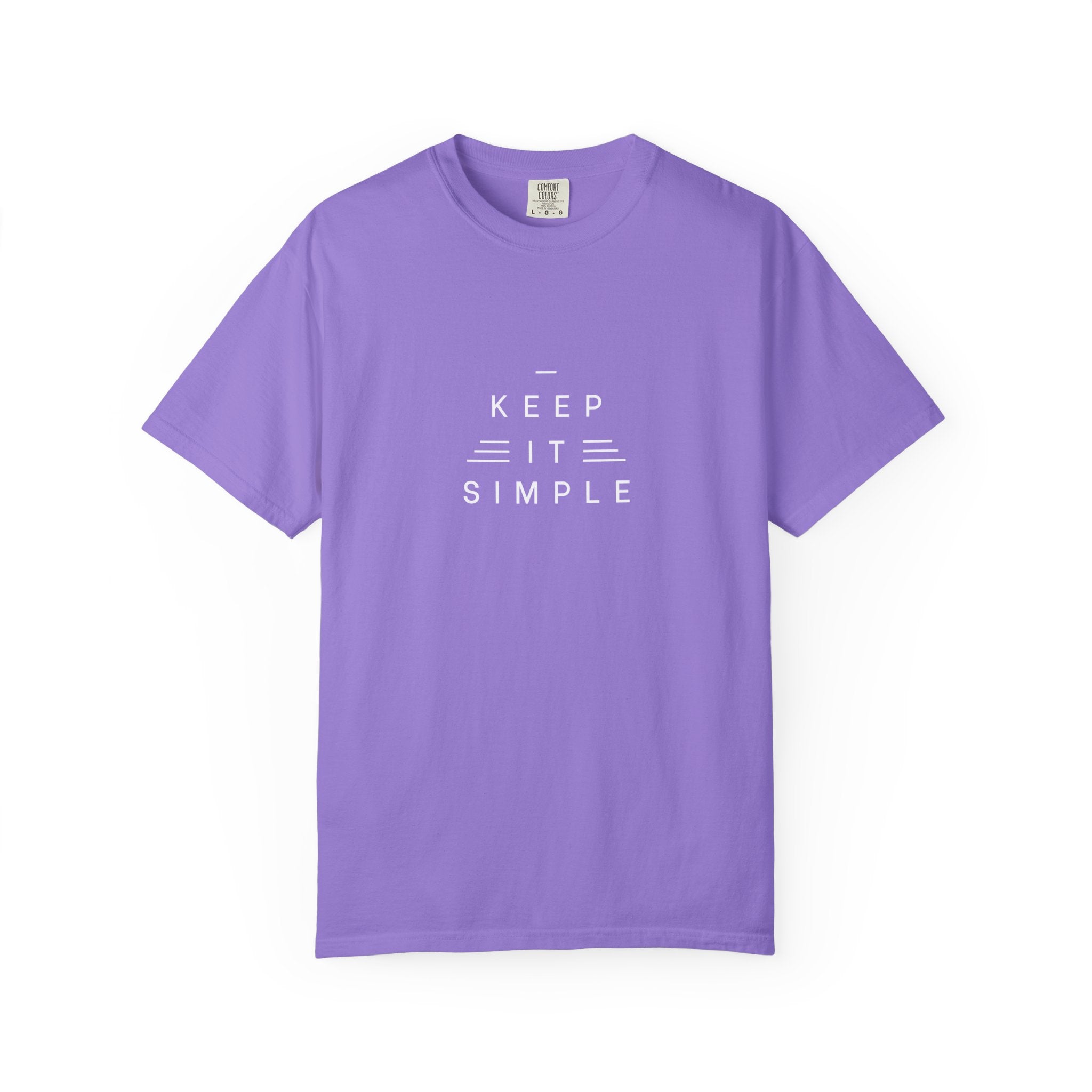 Leafen Keep it Simple Unisex Garment-Dyed T-shirt, Casual Wear, Summer Vibe, Gift for Friends, Relaxed Everyday Style