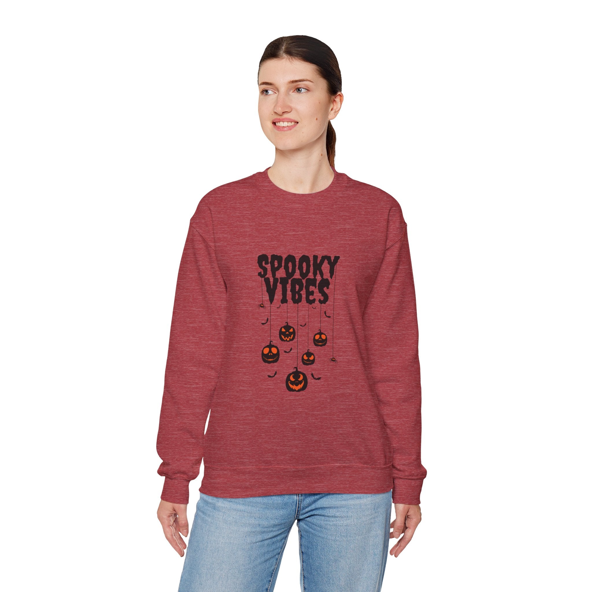 Leafen Spooky Vibes Unisex Garment-Dyed T-Shirt – 100% Ring-Spun Cotton, Soft Relaxed Fit Crewneck Tee for Men & Women