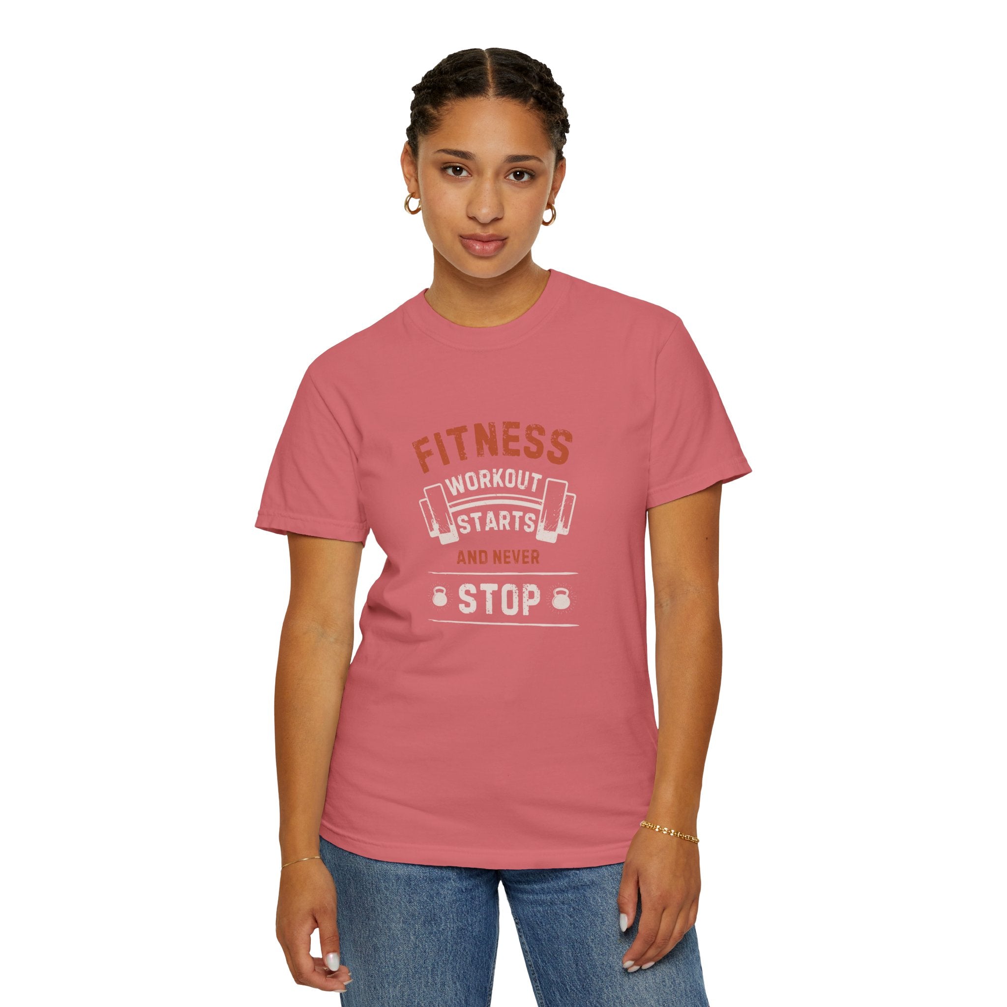 Fitness Workout Unisex Garment-Dyed T-shirt, Casual Wear, Summer Vibe, Gift for Friends, Motivational Relaxed Everyday Style