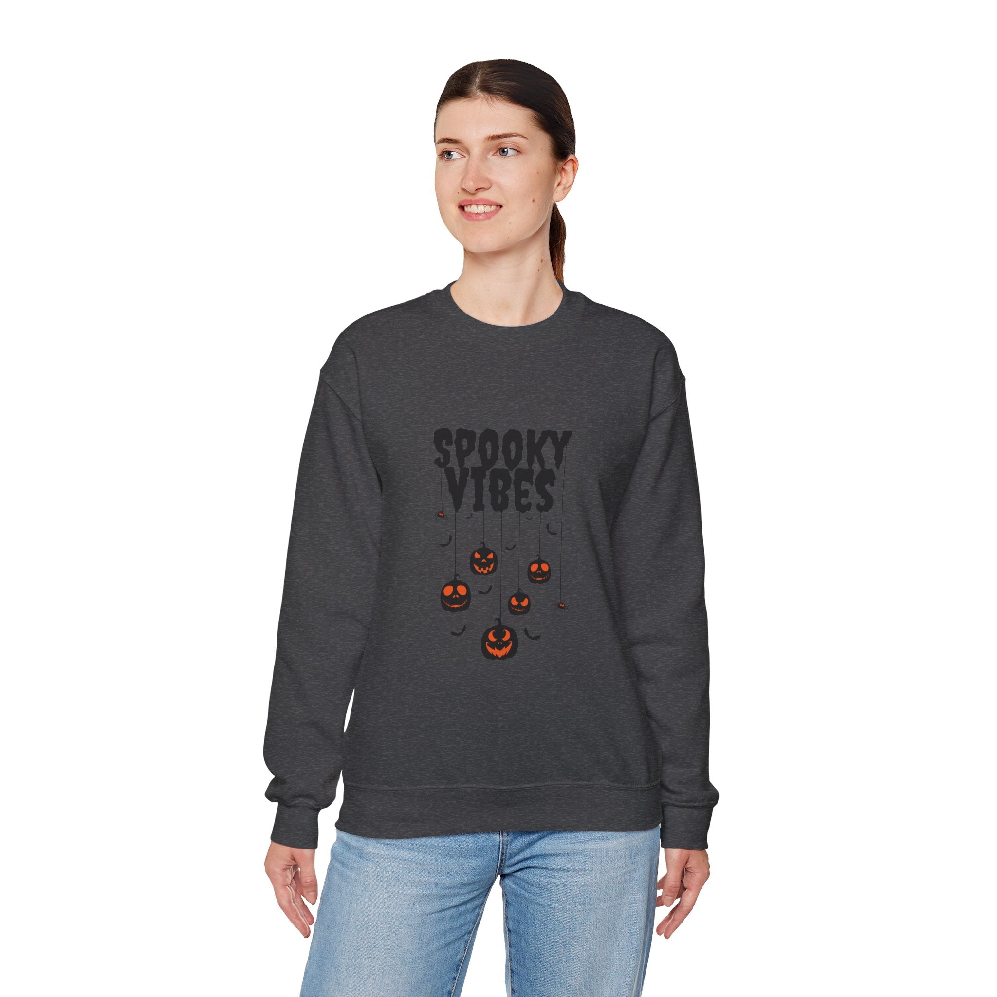Leafen Spooky Vibes Unisex Garment-Dyed T-Shirt – 100% Ring-Spun Cotton, Soft Relaxed Fit Crewneck Tee for Men & Women