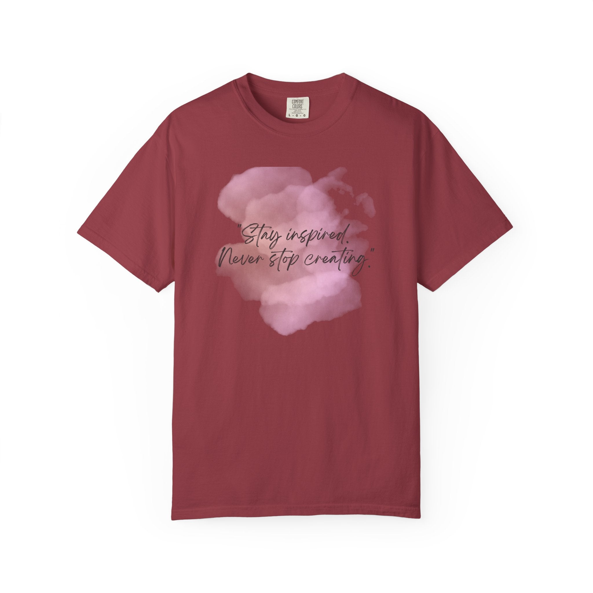 Leafen Stay Inspired Unisex Garment-Dyed T-shirt, Casual Wear, Summer Vibe, Gift for Friends, Relaxed Everyday Style