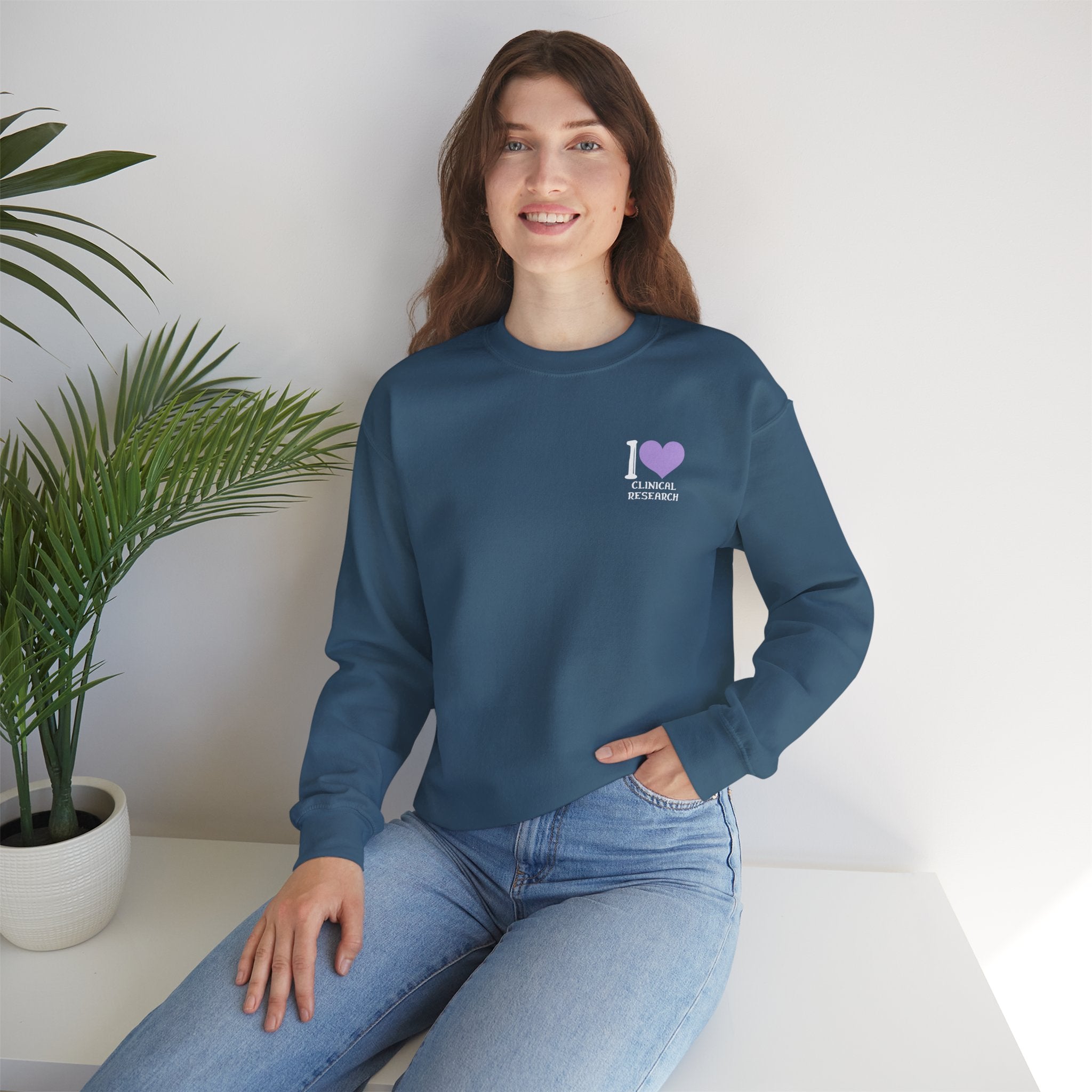 Leafen I Love Research Sweatshirt, Cozy Crewneck, Unisex Gift, Perfect for Researchers, Science Lovers, Casual Wear