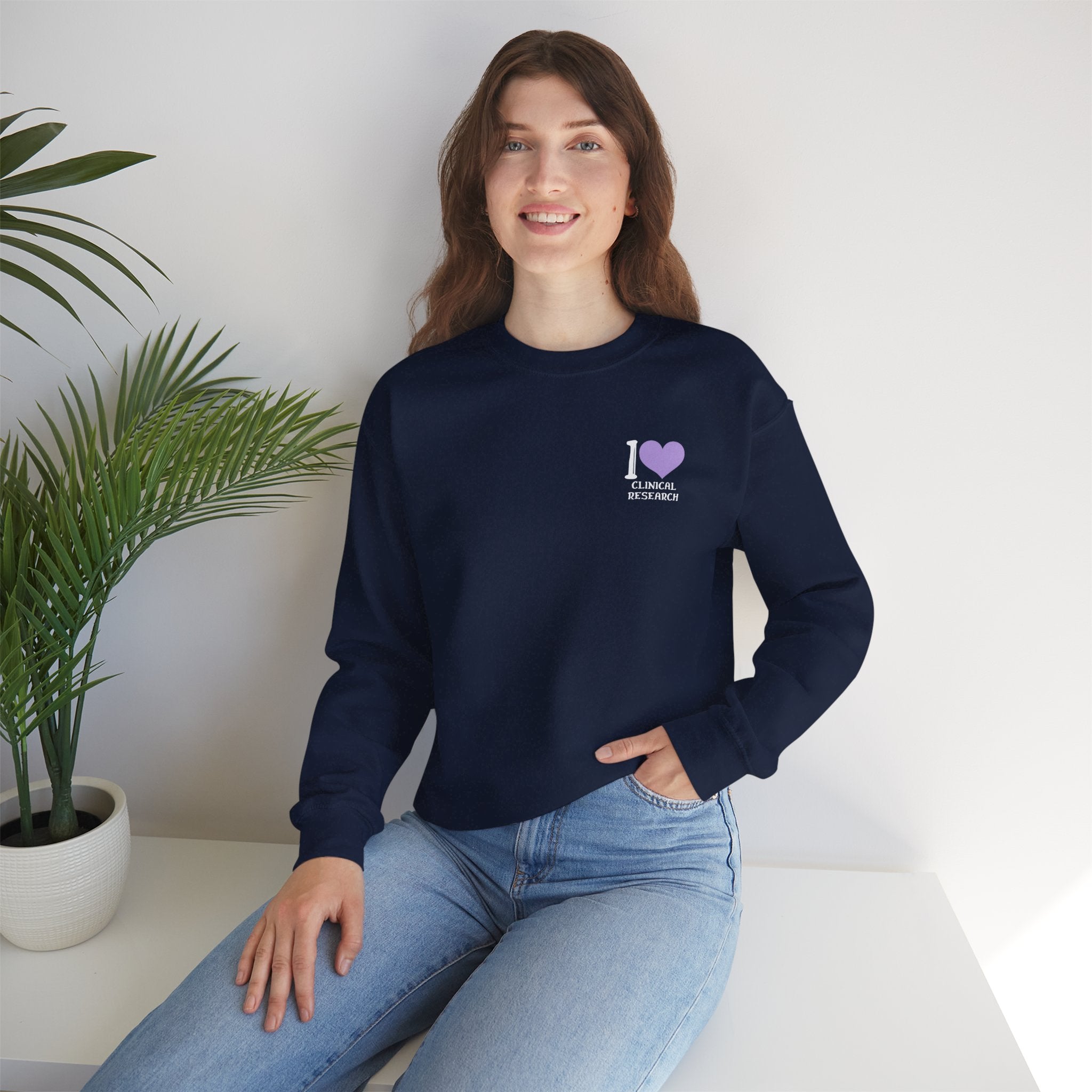 Leafen I Love Research Sweatshirt, Cozy Crewneck, Unisex Gift, Perfect for Researchers, Science Lovers, Casual Wear