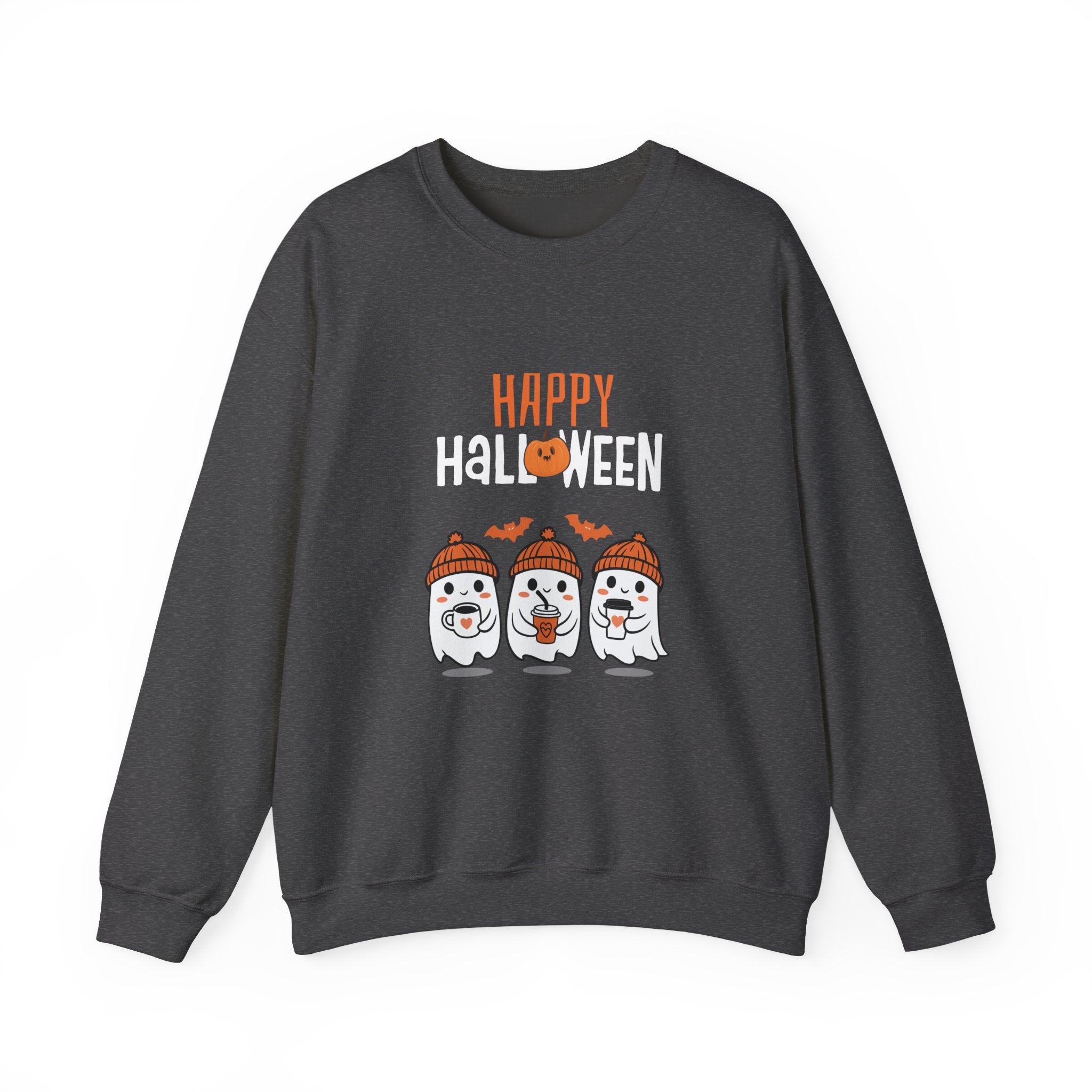 Leafen Happy Halloween Sweatshirt, Cozy Crewneck, Unisex Gift, Perfect for Halloween, Casual Wear