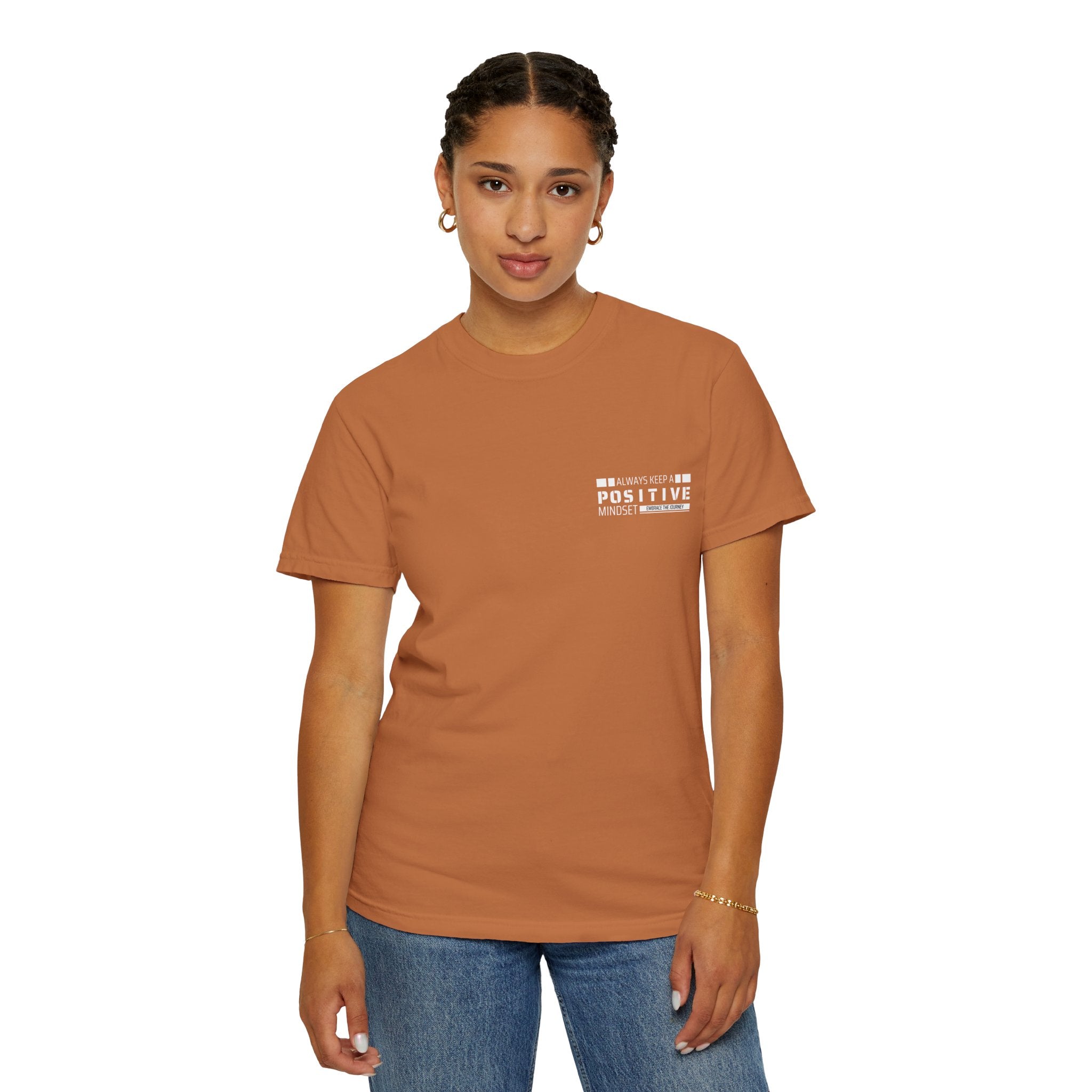 Leafen Positive Vibe Unisex Garment-Dyed T-shirt, Casual Wear, Summer Vibe, Gift for Friends, Relaxed Everyday Style