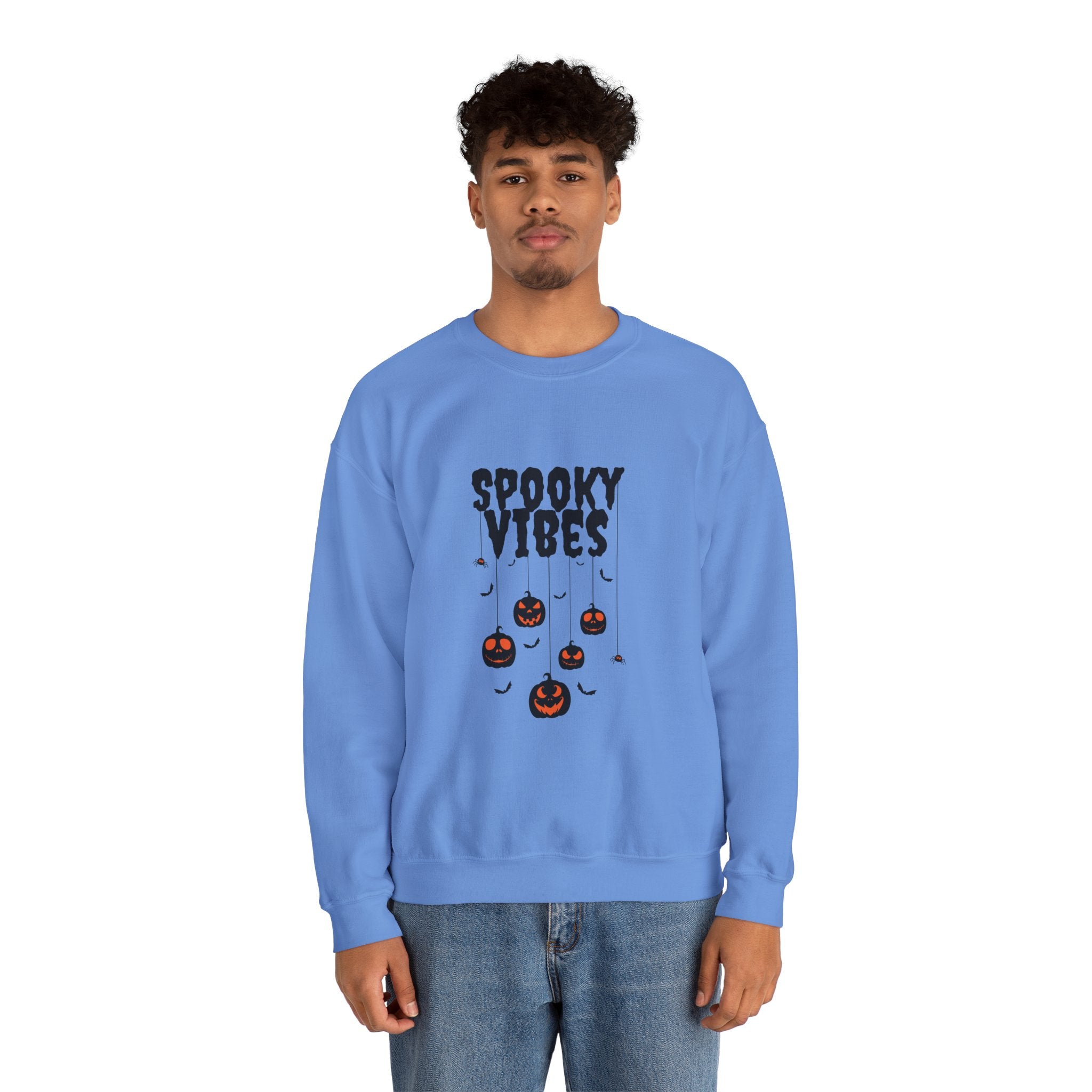 Leafen Spooky Vibes Unisex Garment-Dyed T-Shirt – 100% Ring-Spun Cotton, Soft Relaxed Fit Crewneck Tee for Men & Women