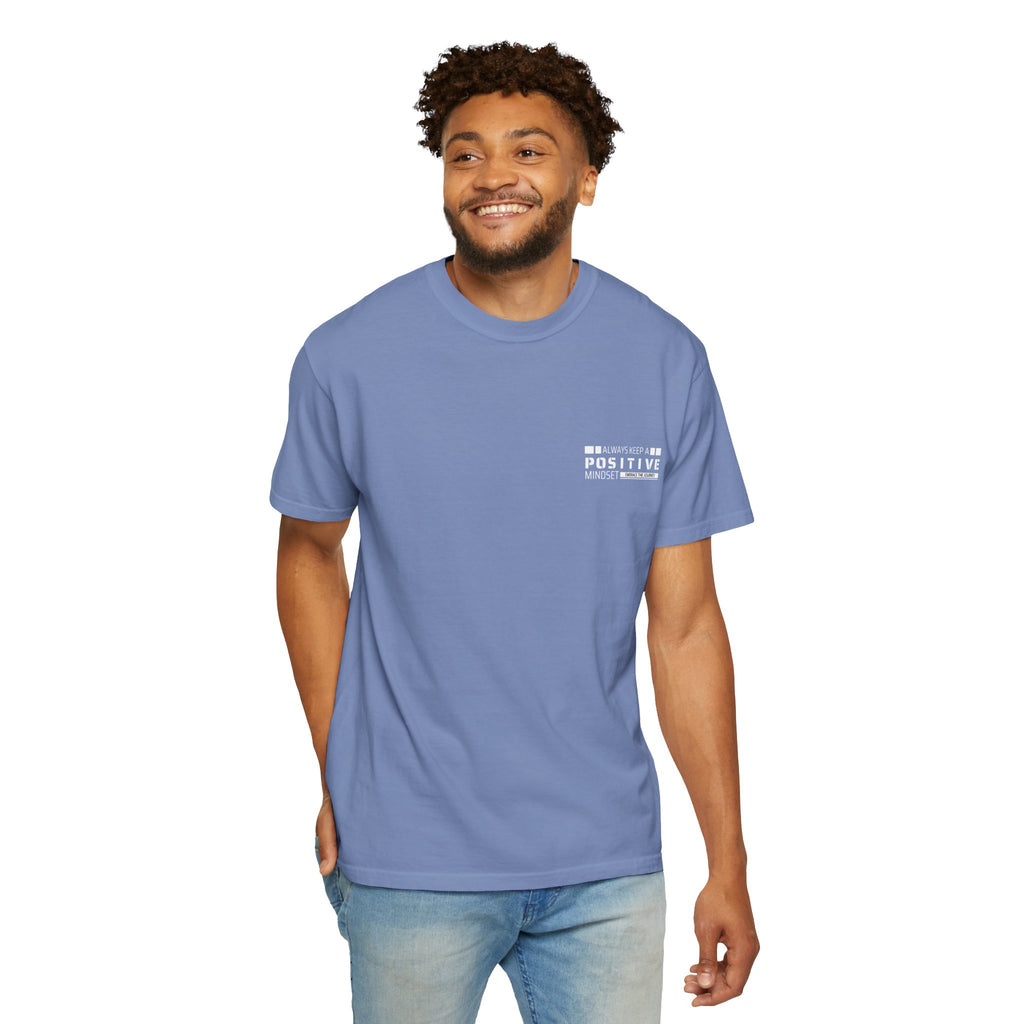 Leafen Positive Vibe Unisex Garment-Dyed T-shirt, Casual Wear, Summer Vibe, Gift for Friends, Relaxed Everyday Style