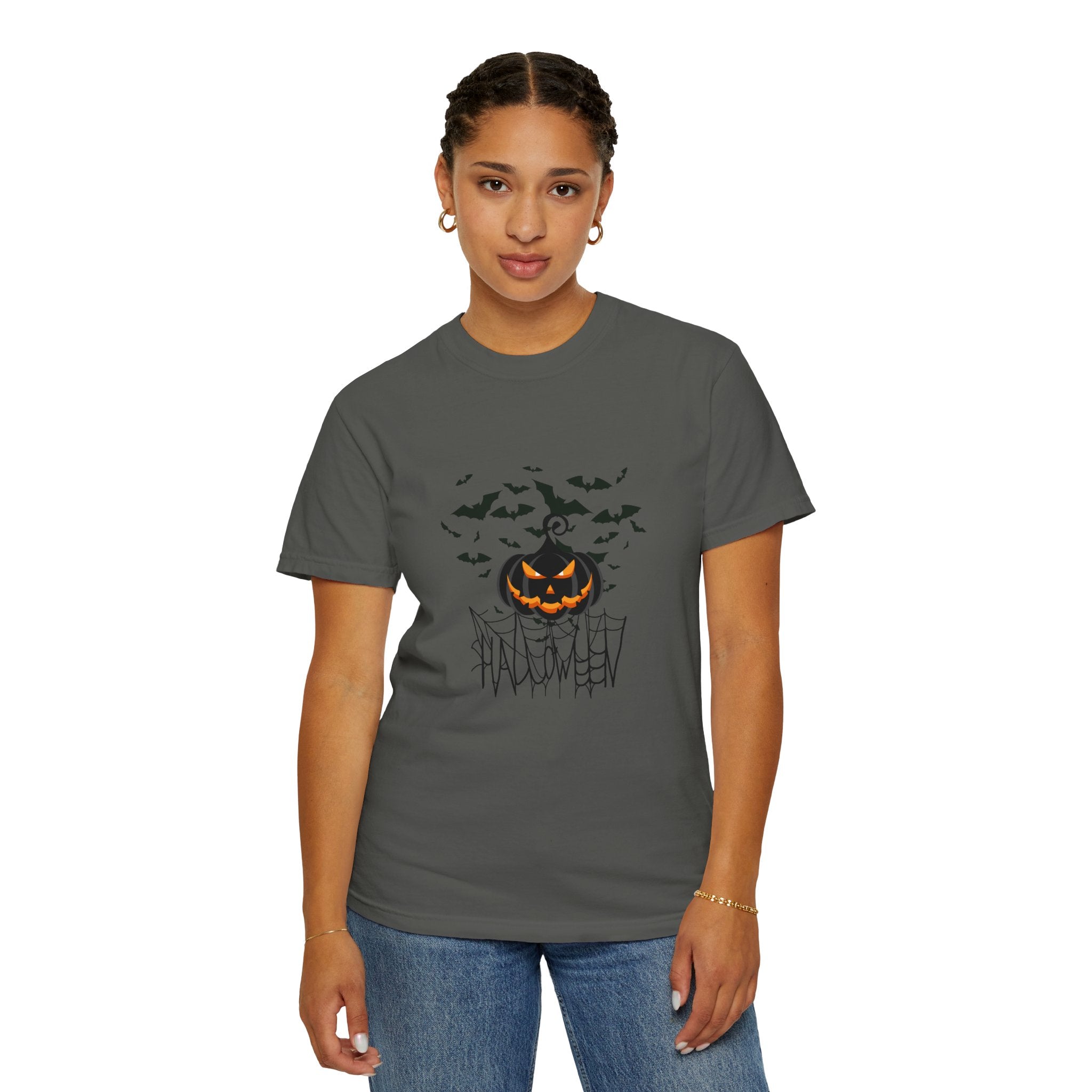 Halloween Vibe Unisex Garment-Dyed T-shirt, Casual Wear, Summer Vibe, Gift for Friends, Relaxed Everyday Style
