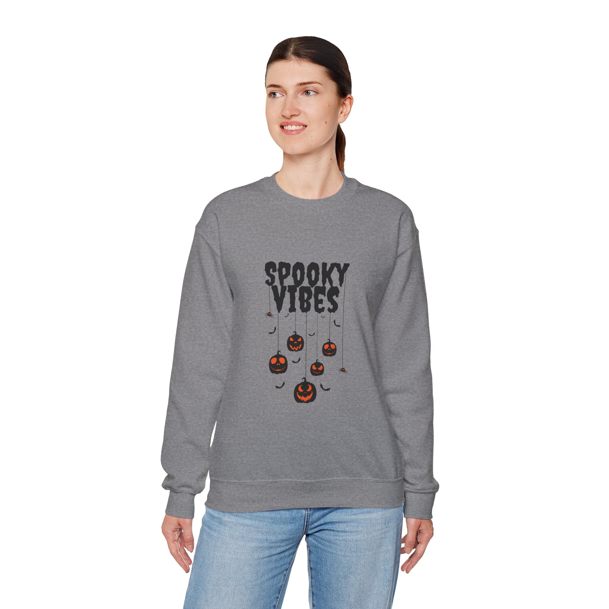 Leafen Spooky Vibes Unisex Garment-Dyed T-Shirt – 100% Ring-Spun Cotton, Soft Relaxed Fit Crewneck Tee for Men & Women