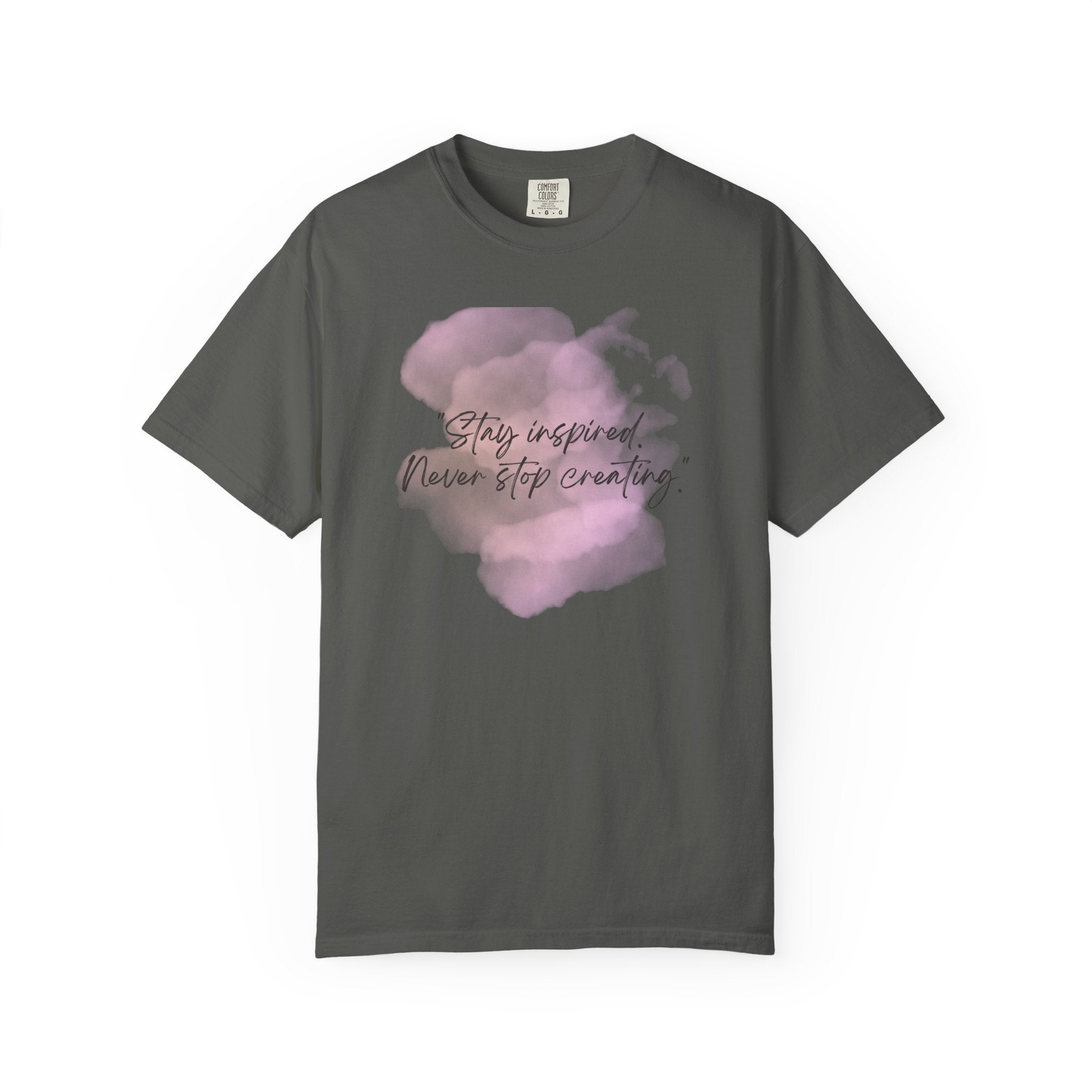 Leafen Stay Inspired Unisex Garment-Dyed T-shirt, Casual Wear, Summer Vibe, Gift for Friends, Relaxed Everyday Style