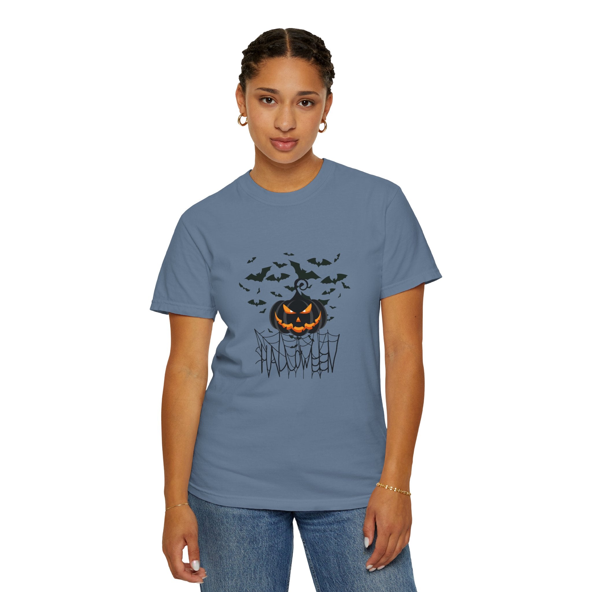 Halloween Vibe Unisex Garment-Dyed T-shirt, Casual Wear, Summer Vibe, Gift for Friends, Relaxed Everyday Style