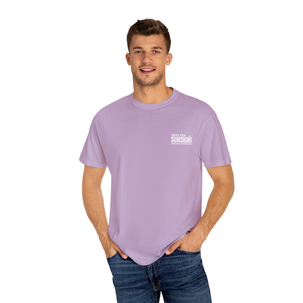 Leafen Create Sunshine Unisex Garment-Dyed T-shirt, Casual Wear, Summer Vibe, Gift for Friends, Relaxed Everyday Style