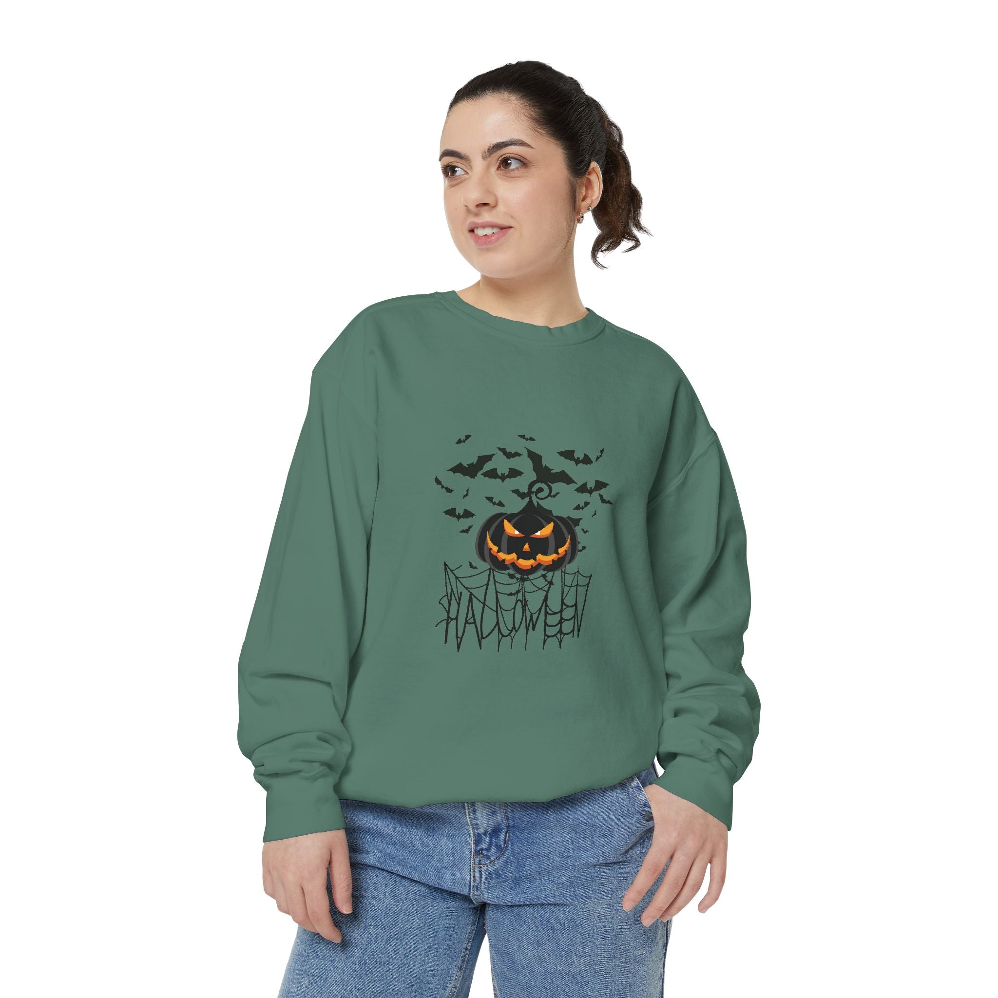 Leafen Halloween Web Unisex Sweatshirt, Casual Crewneck, Gift for Friends, Motivational Apparel, Everyday Comfort Wear