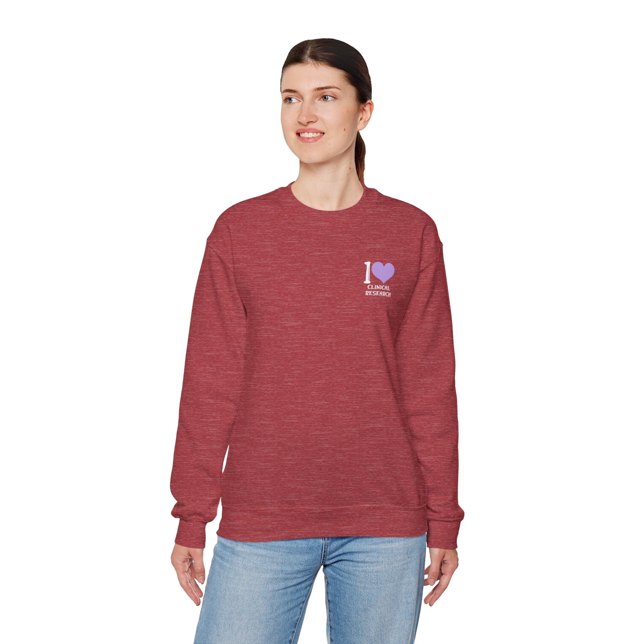 Leafen I Love Research Sweatshirt, Cozy Crewneck, Unisex Gift, Perfect for Researchers, Science Lovers, Casual Wear