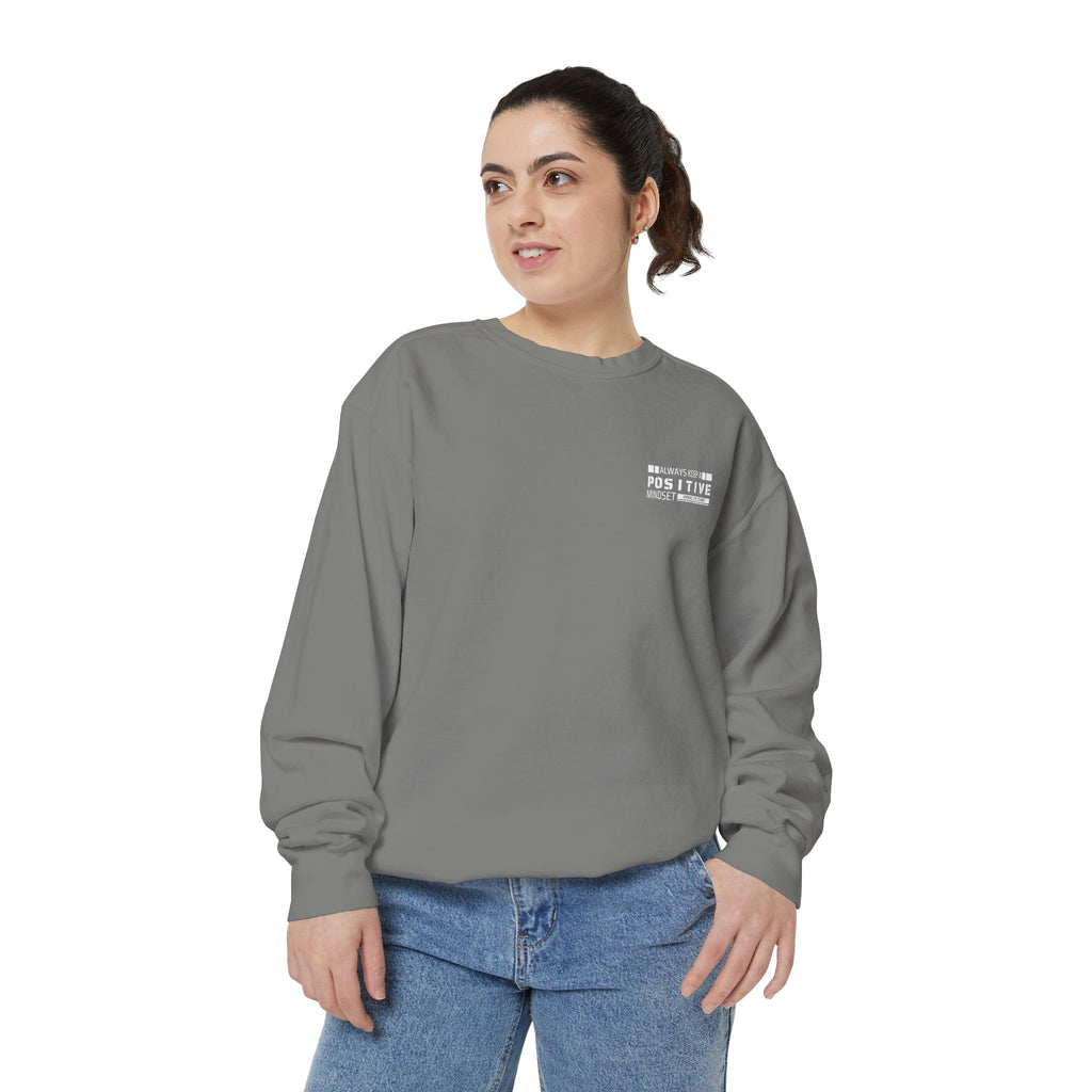 Leafen Positive Vibes Unisex Sweatshirt, Casual Crewneck, Gift for Friends, Motivational Apparel, Everyday Comfort Wear