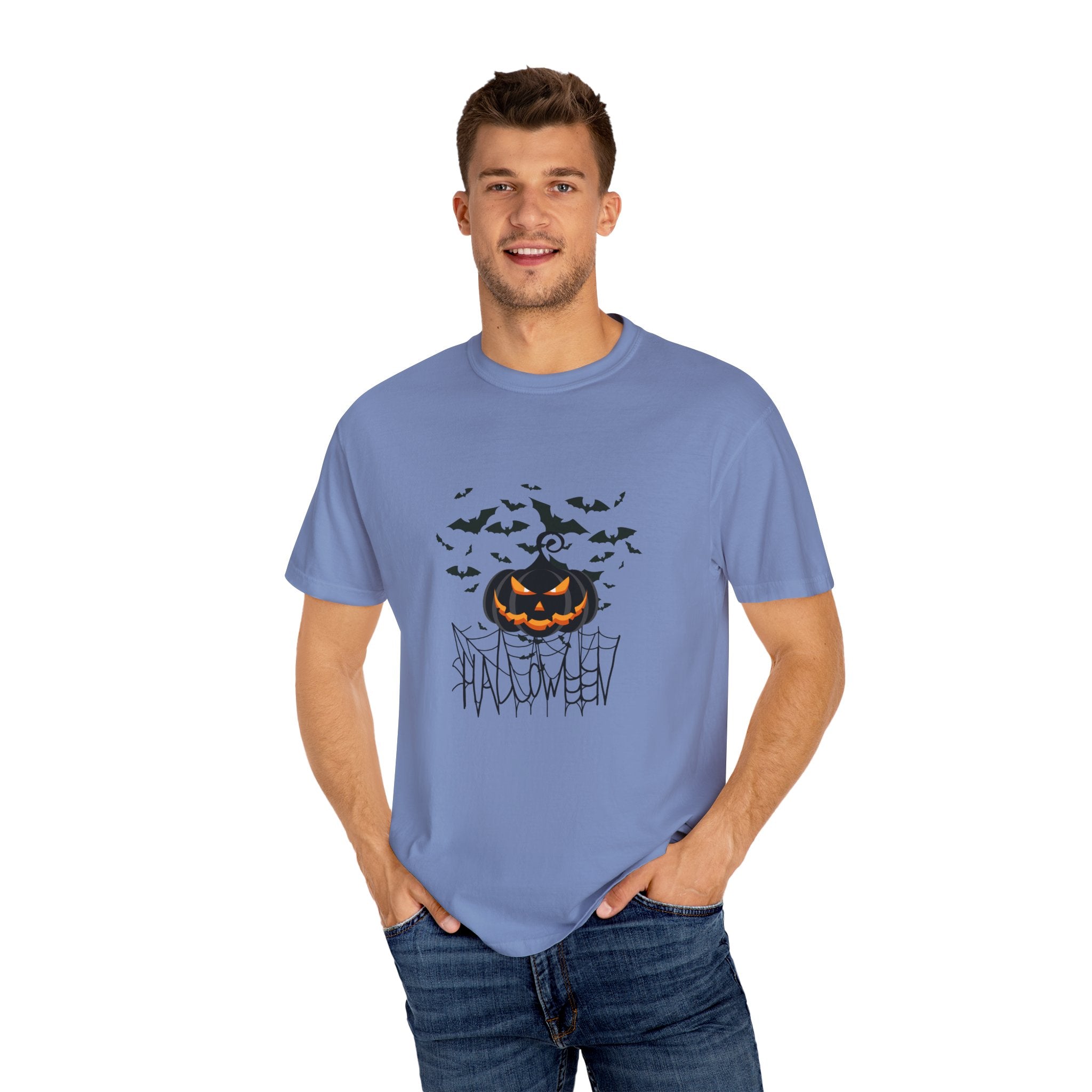 Halloween Vibe Unisex Garment-Dyed T-shirt, Casual Wear, Summer Vibe, Gift for Friends, Relaxed Everyday Style
