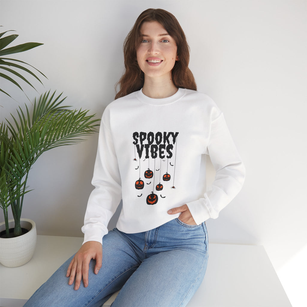 Leafen Spooky Vibes Unisex Garment-Dyed T-Shirt – 100% Ring-Spun Cotton, Soft Relaxed Fit Crewneck Tee for Men & Women