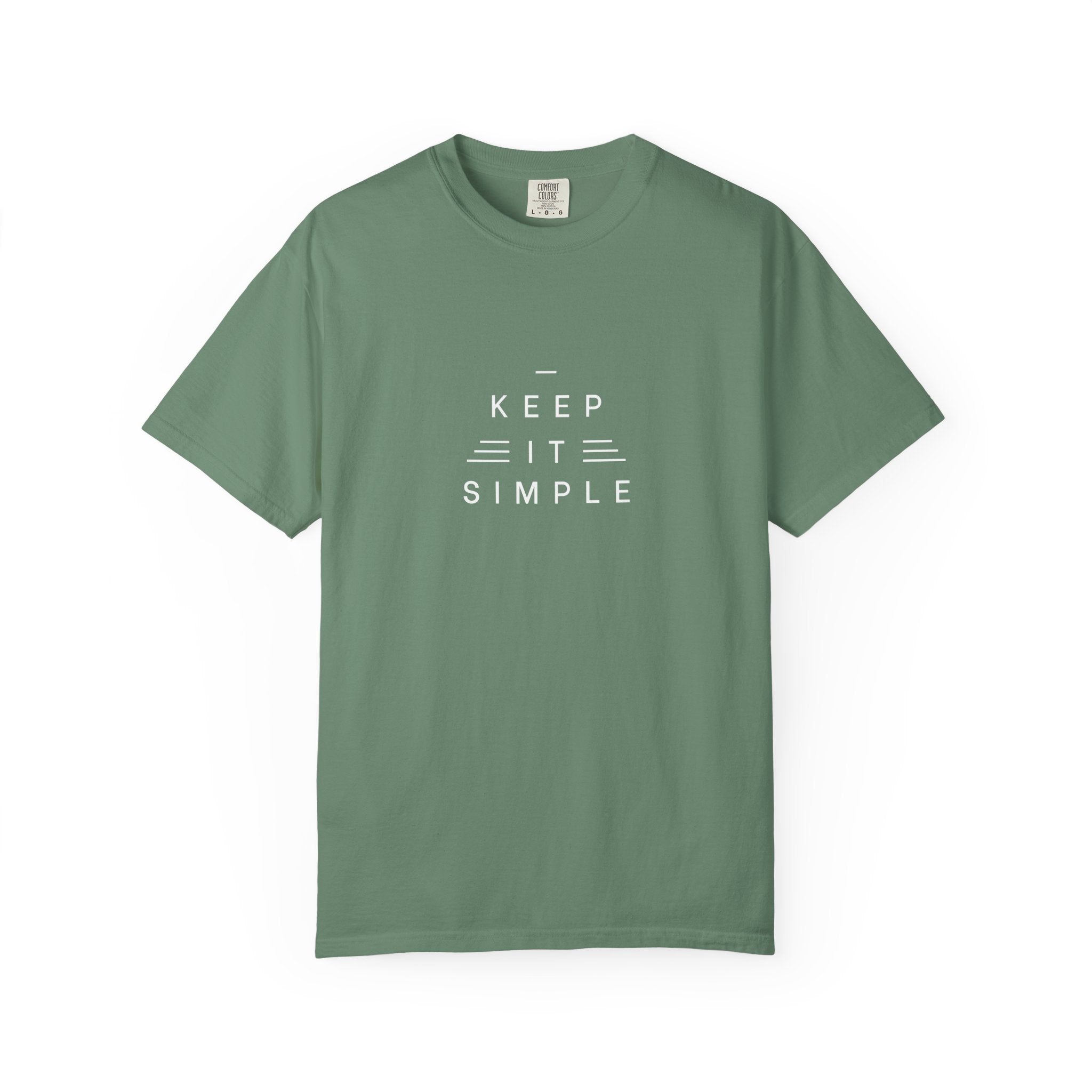 Leafen Keep it Simple Unisex Garment-Dyed T-shirt, Casual Wear, Summer Vibe, Gift for Friends, Relaxed Everyday Style
