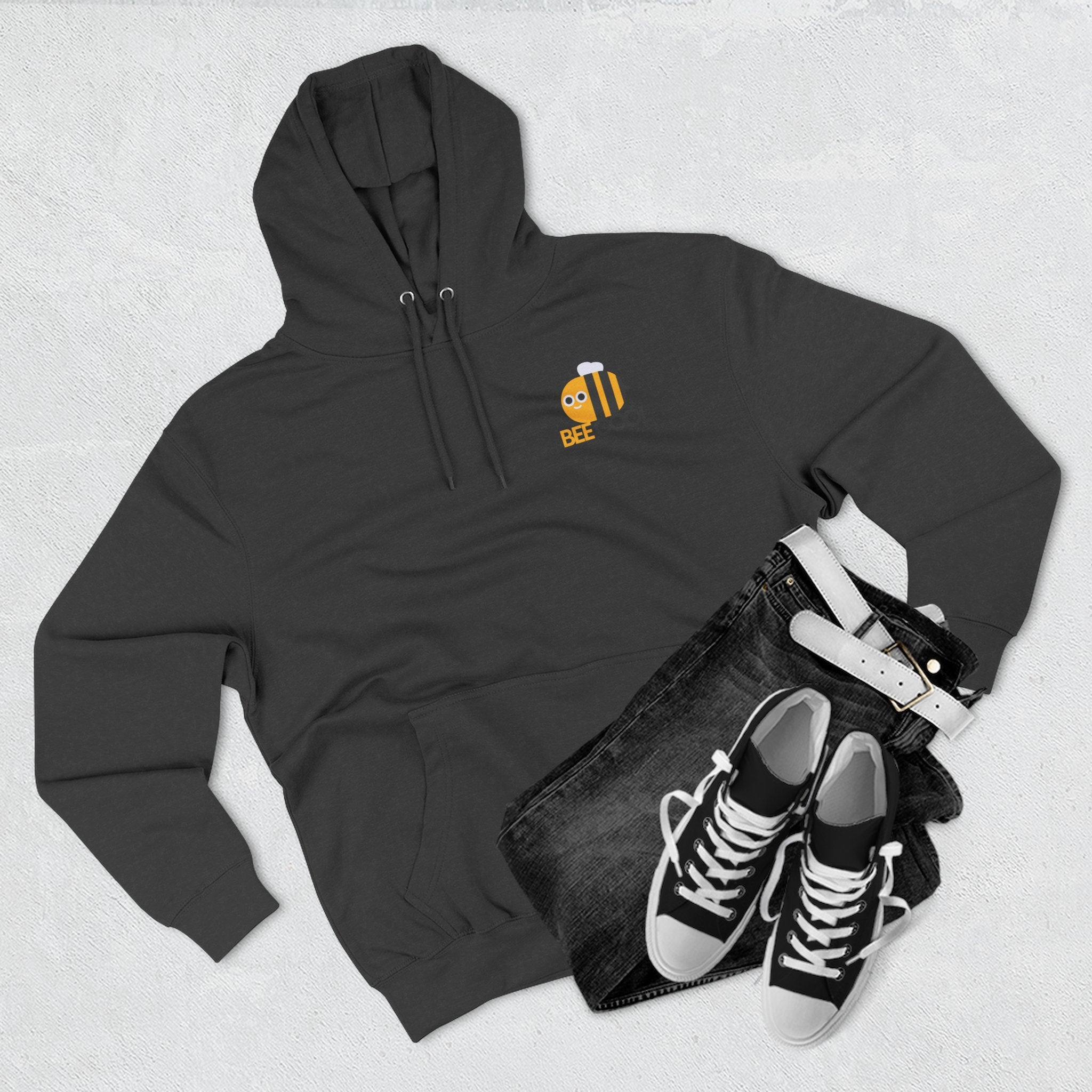 Leafen Bee Cool Fleece Hoodie - Fall Design, Cozy Sweatshirt, Perfect for cool weather, Fall Fashion, Gift Idea