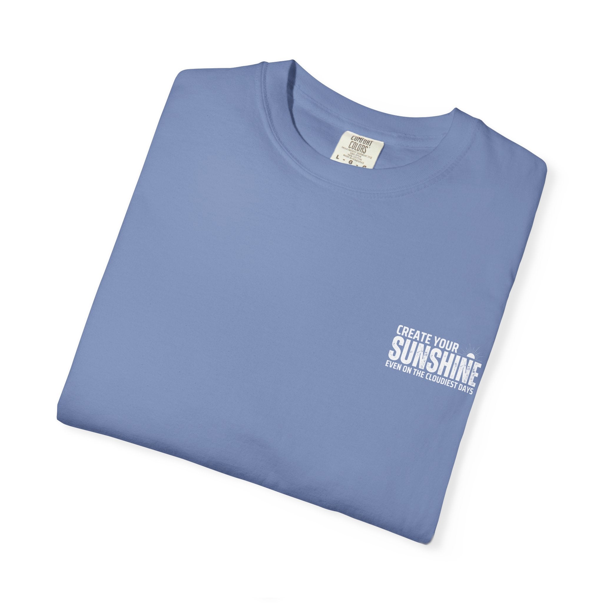 Leafen Create Sunshine Unisex Garment-Dyed T-shirt, Casual Wear, Summer Vibe, Gift for Friends, Relaxed Everyday Style