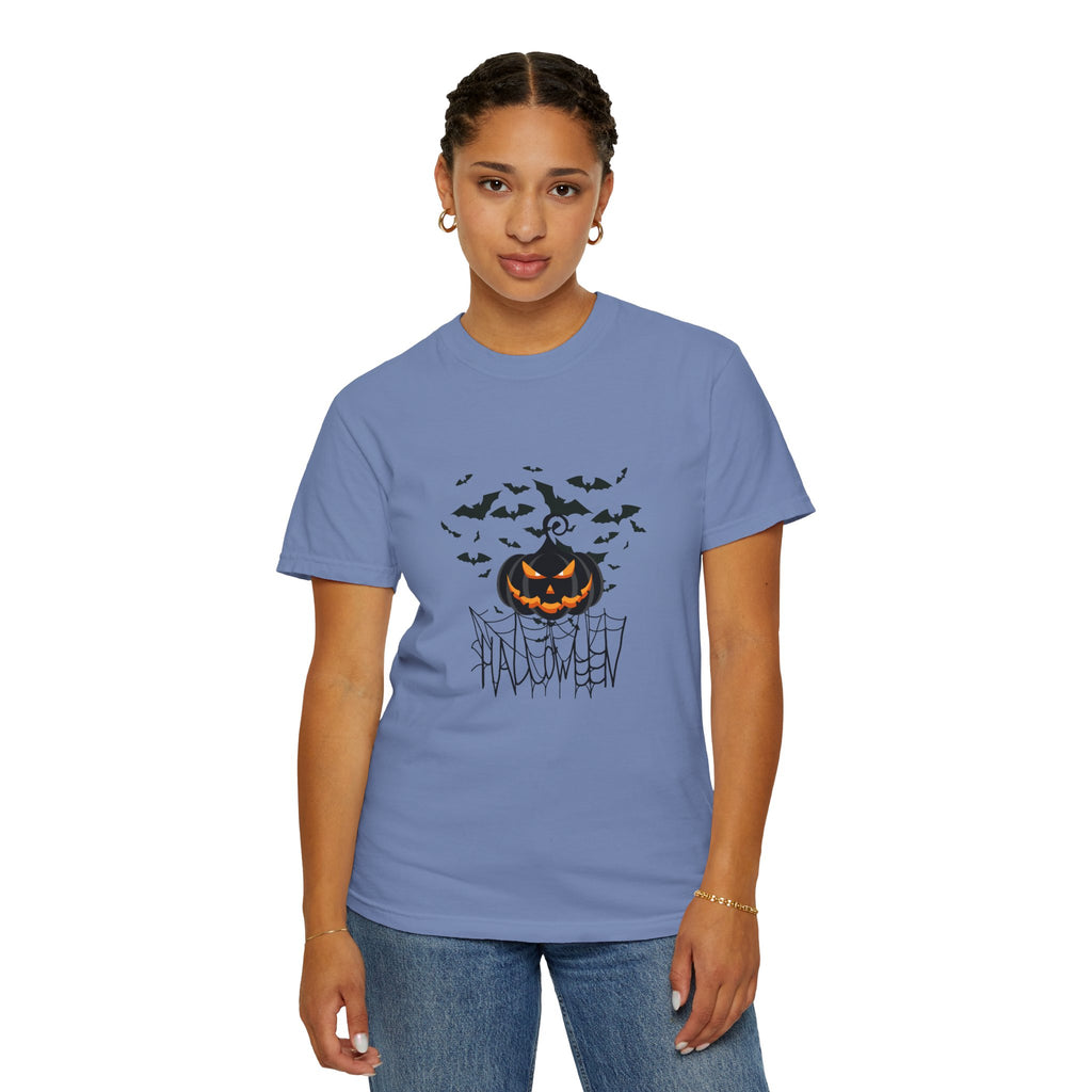 Halloween Vibe Unisex Garment-Dyed T-shirt, Casual Wear, Summer Vibe, Gift for Friends, Relaxed Everyday Style