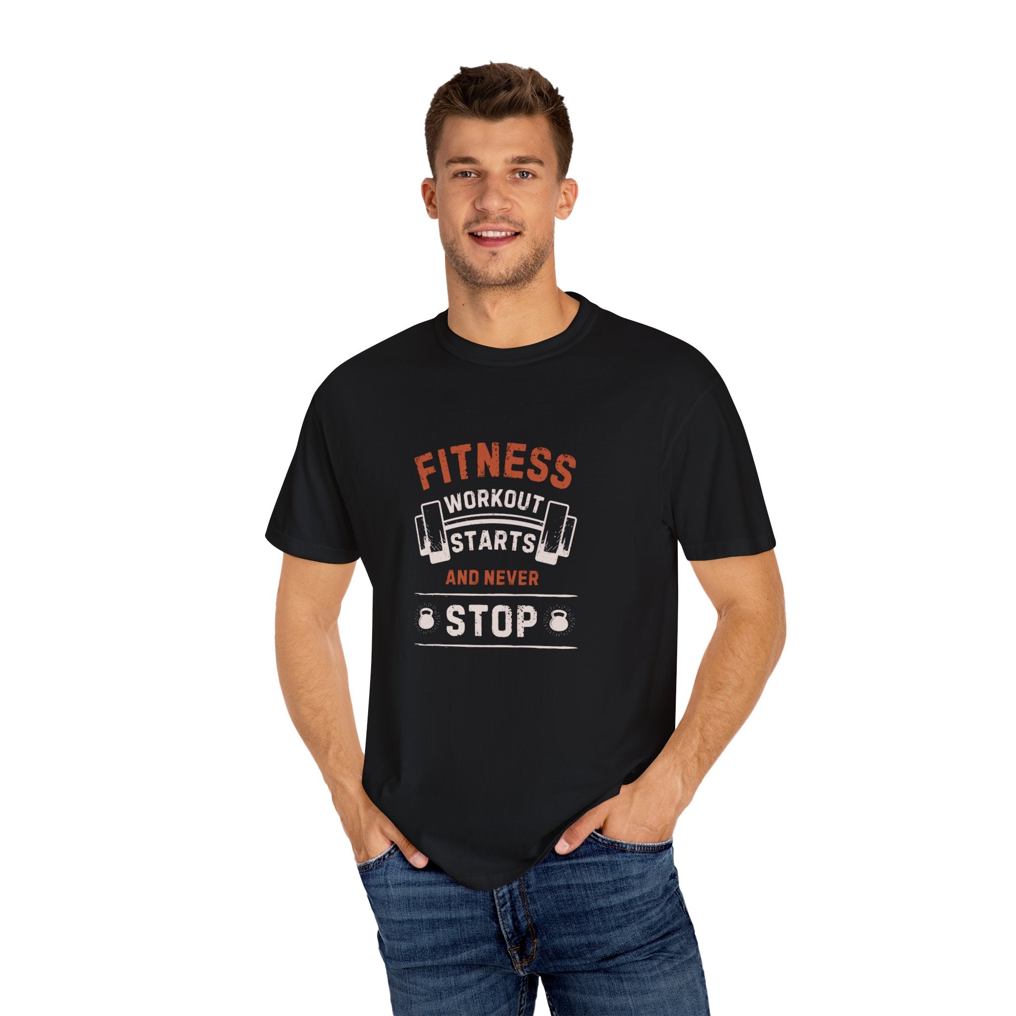 Fitness Workout Unisex Garment-Dyed T-shirt, Casual Wear, Summer Vibe, Gift for Friends, Motivational Relaxed Everyday Style