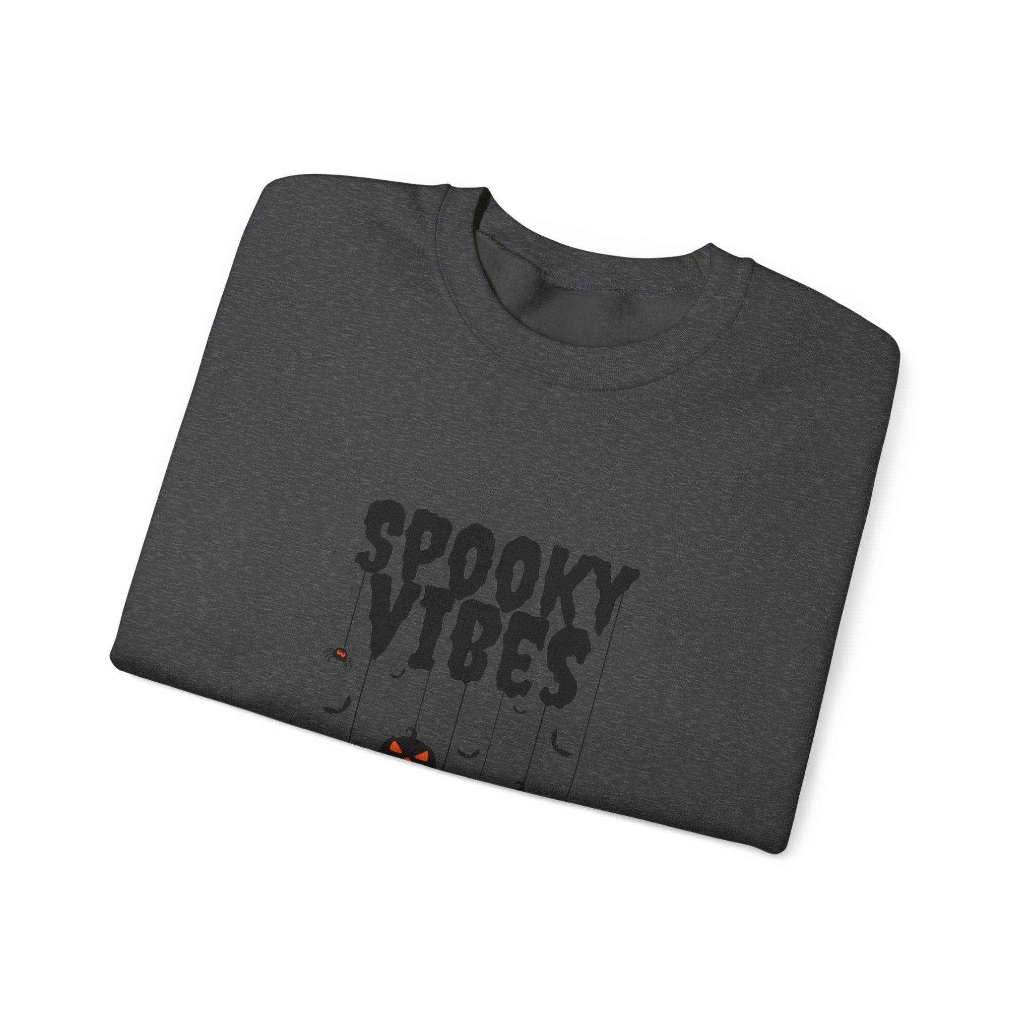 Leafen Spooky Vibes Unisex Garment-Dyed T-Shirt – 100% Ring-Spun Cotton, Soft Relaxed Fit Crewneck Tee for Men & Women