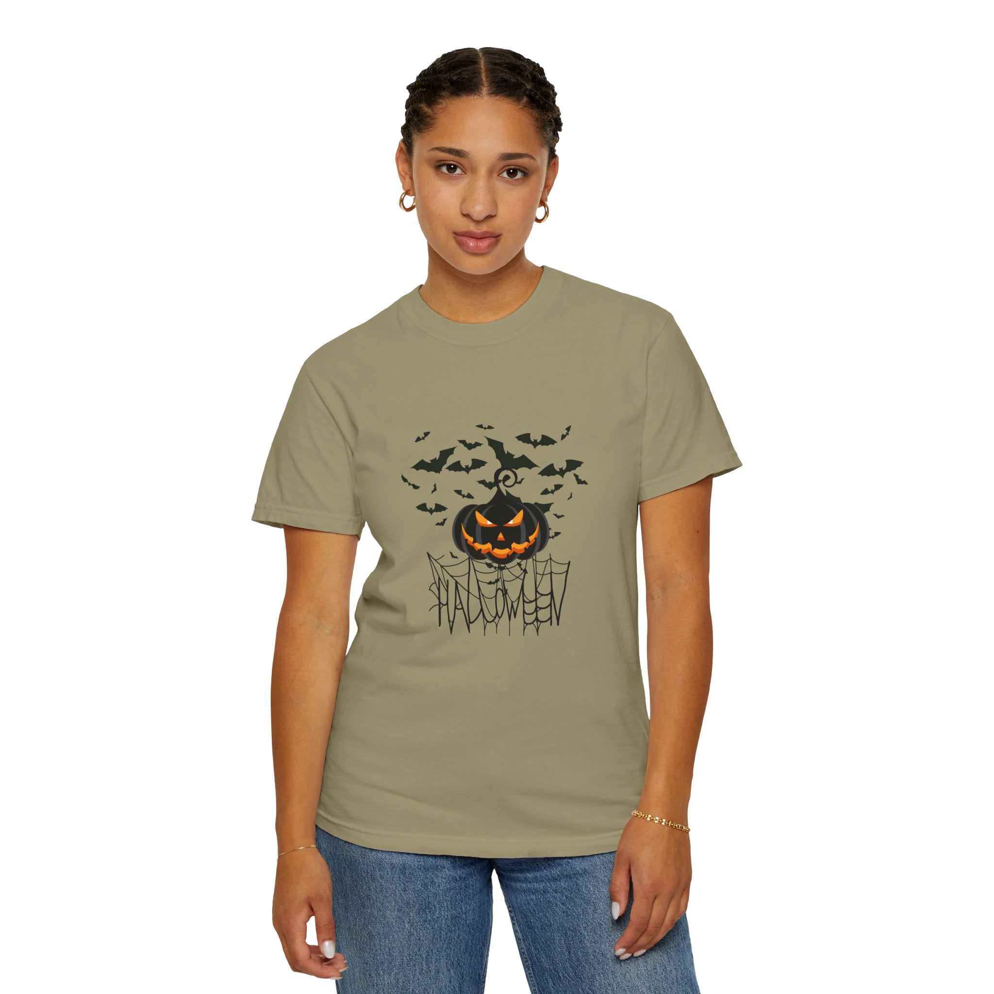 Halloween Vibe Unisex Garment-Dyed T-shirt, Casual Wear, Summer Vibe, Gift for Friends, Relaxed Everyday Style