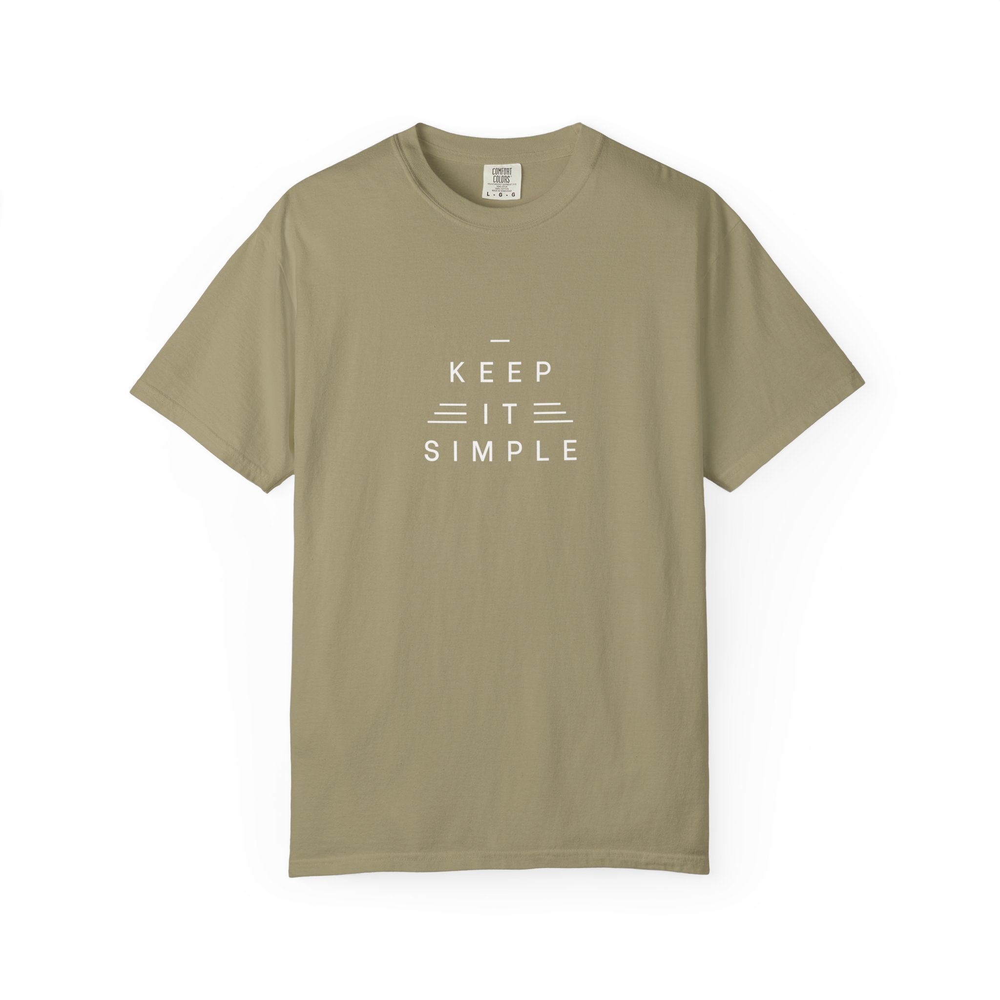 Leafen Keep it Simple Unisex Garment-Dyed T-shirt, Casual Wear, Summer Vibe, Gift for Friends, Relaxed Everyday Style