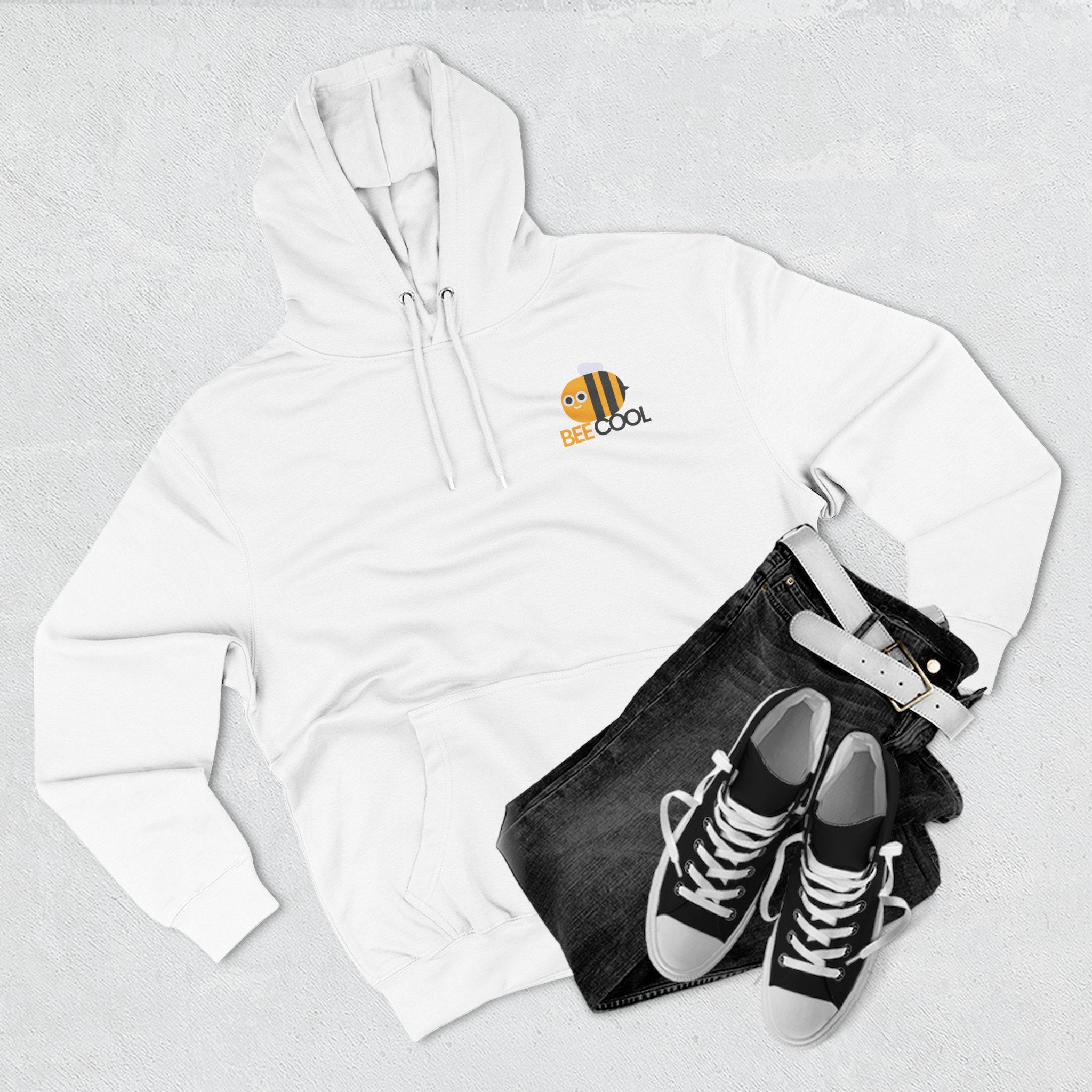 Leafen Bee Cool Fleece Hoodie - Fall Design, Cozy Sweatshirt, Perfect for cool weather, Fall Fashion, Gift Idea