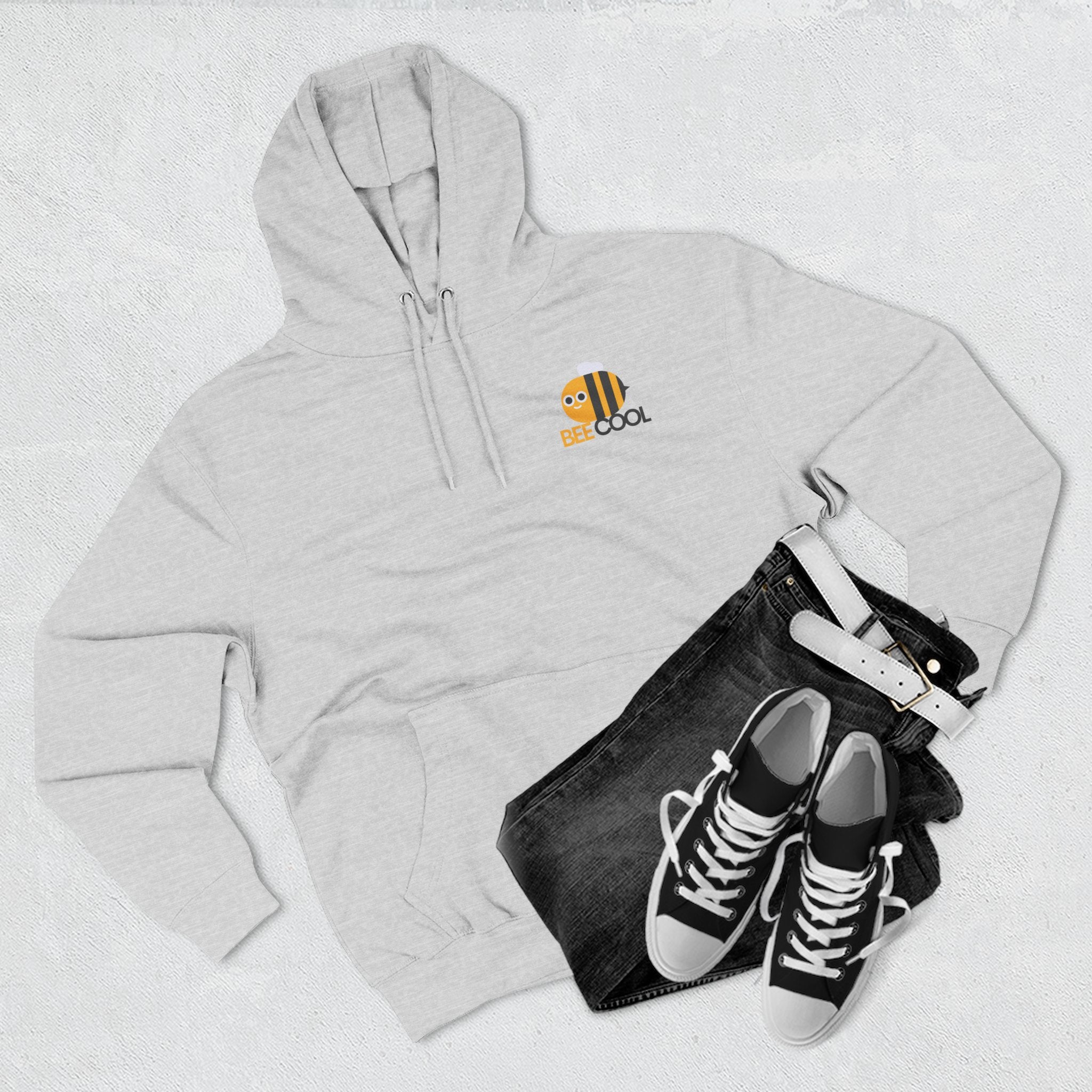 Leafen Bee Cool Fleece Hoodie - Fall Design, Cozy Sweatshirt, Perfect for cool weather, Fall Fashion, Gift Idea