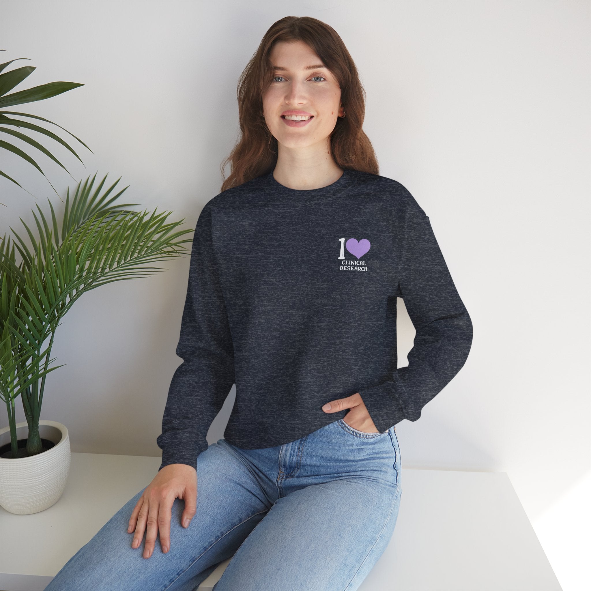 Leafen I Love Research Sweatshirt, Cozy Crewneck, Unisex Gift, Perfect for Researchers, Science Lovers, Casual Wear