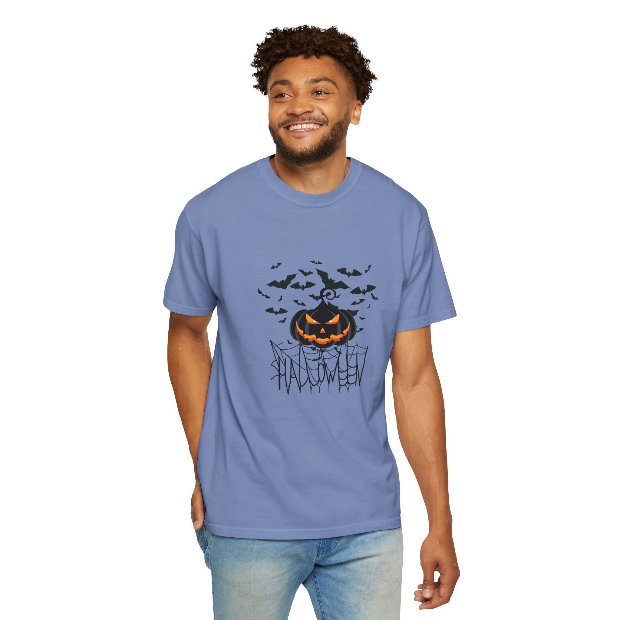 Halloween Vibe Unisex Garment-Dyed T-shirt, Casual Wear, Summer Vibe, Gift for Friends, Relaxed Everyday Style