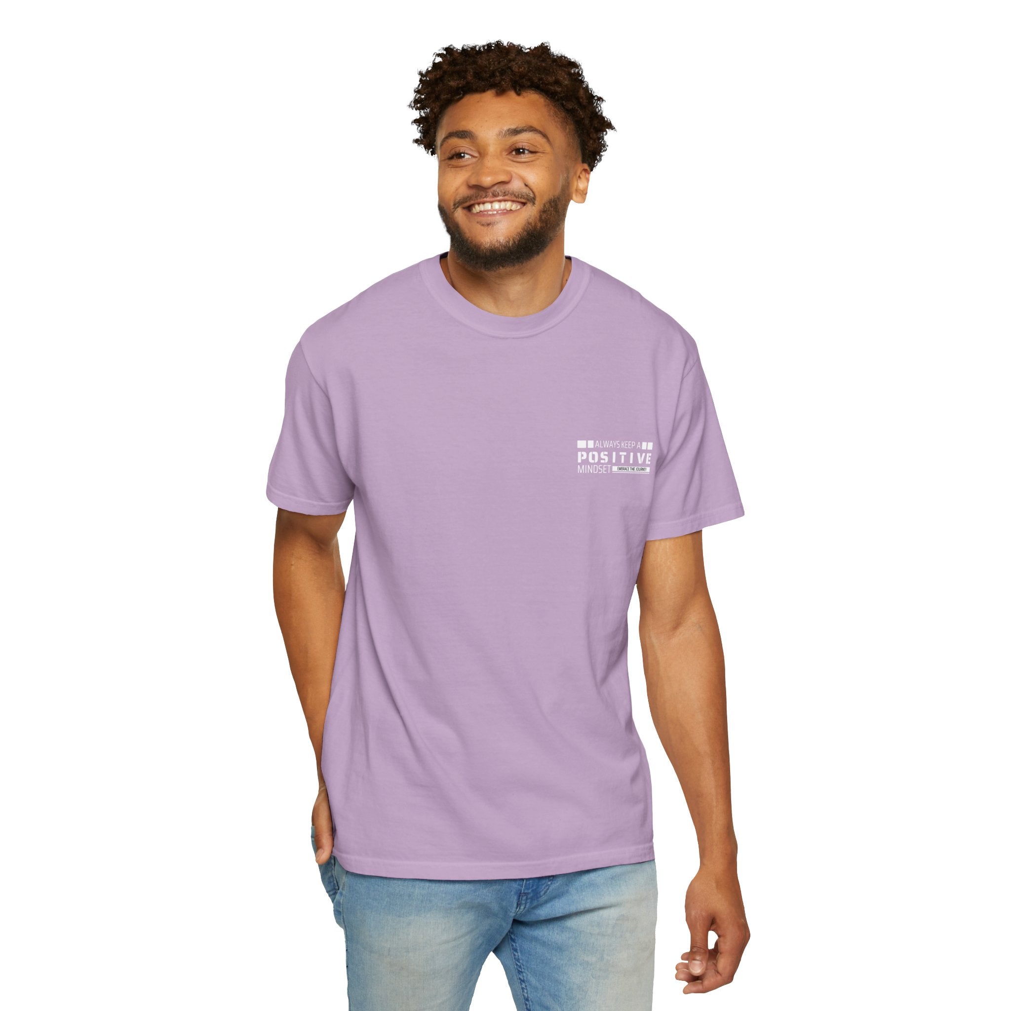 Leafen Positive Vibe Unisex Garment-Dyed T-shirt, Casual Wear, Summer Vibe, Gift for Friends, Relaxed Everyday Style