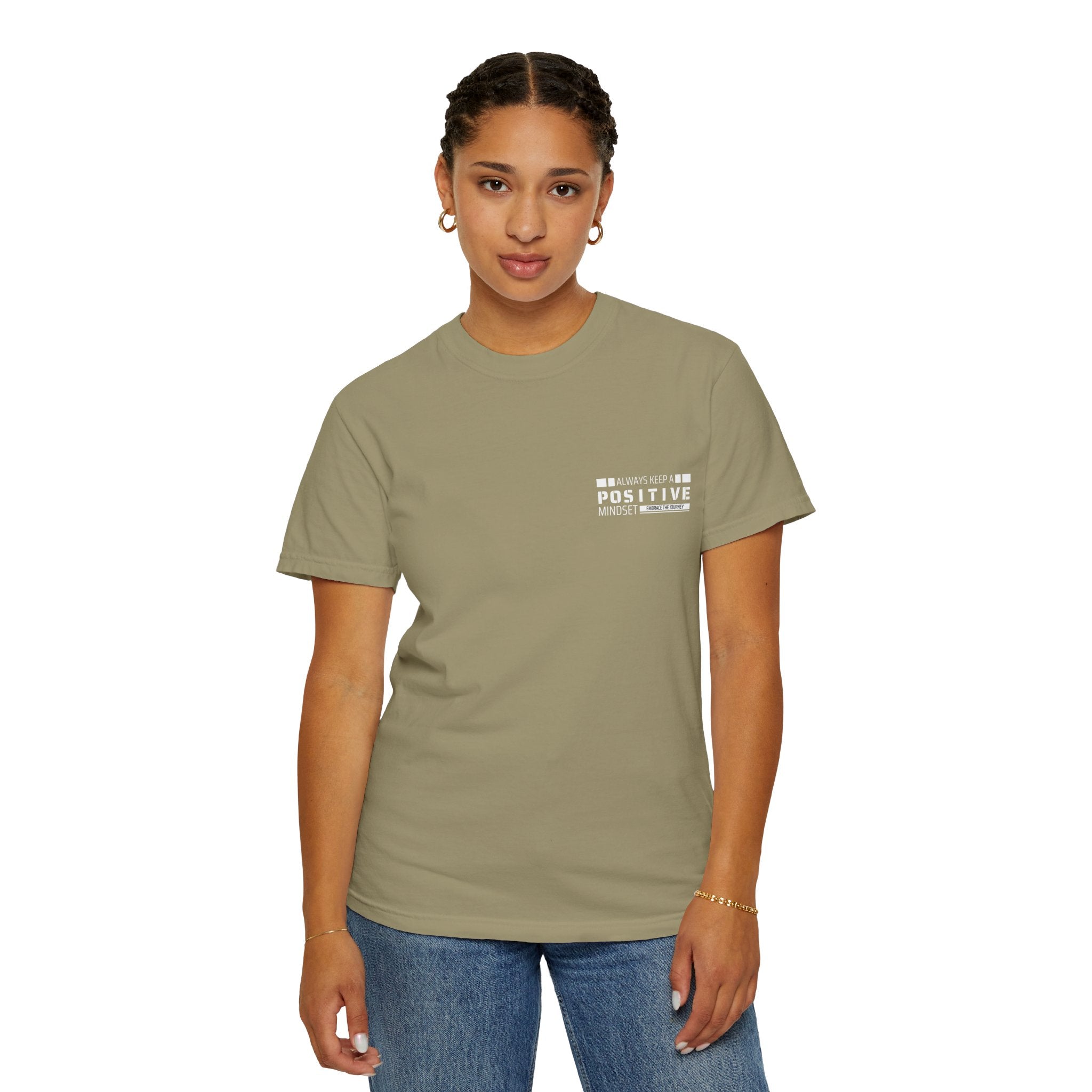 Leafen Positive Vibe Unisex Garment-Dyed T-shirt, Casual Wear, Summer Vibe, Gift for Friends, Relaxed Everyday Style