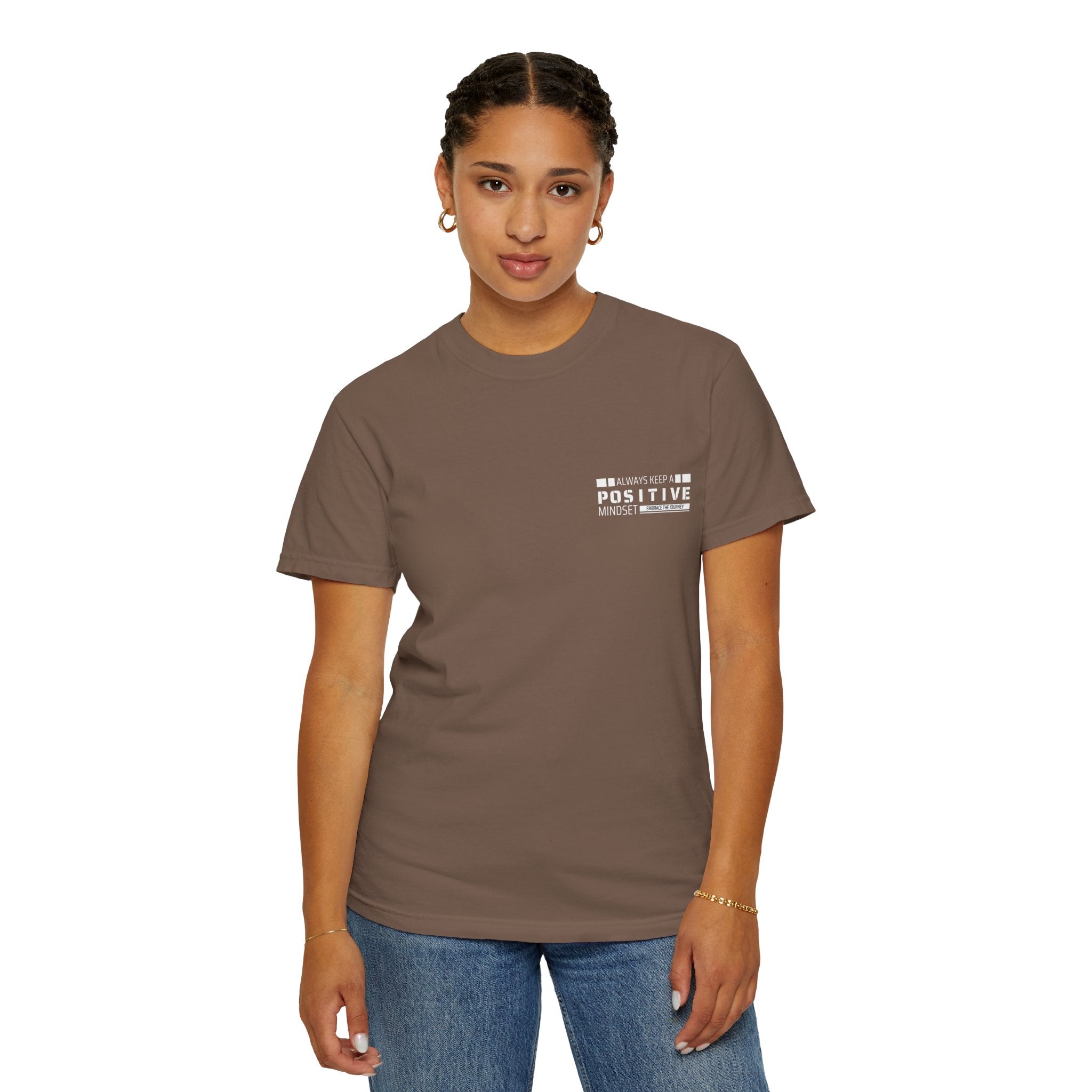 Leafen Positive Vibe Unisex Garment-Dyed T-shirt, Casual Wear, Summer Vibe, Gift for Friends, Relaxed Everyday Style