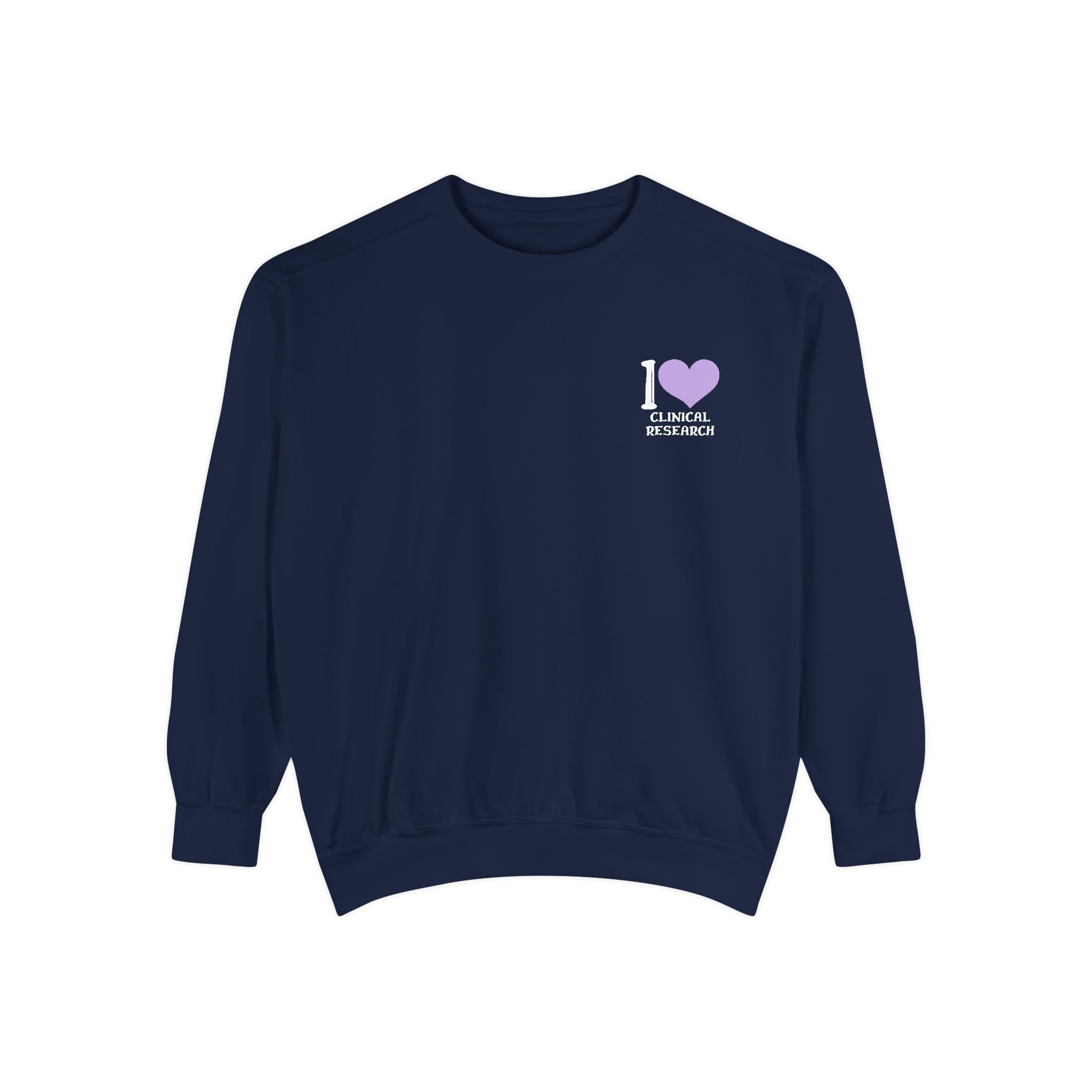 Leafen I Love Research Unisex Garment-Dyed Sweatshirt, Cozy Pullover Sweatshirt, Casual Streetwear, Gift for Her