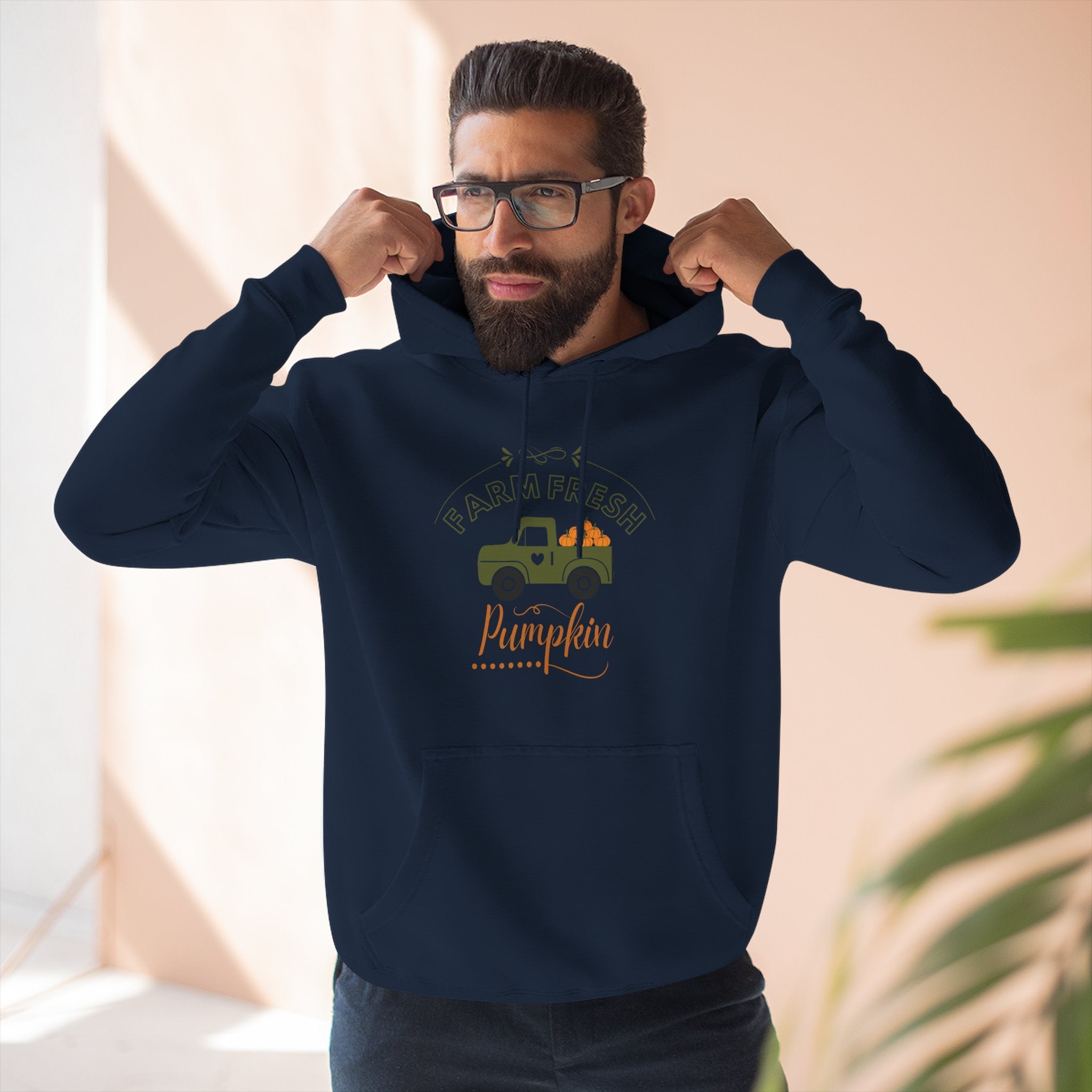 Leafen Autumn Fleece Hoodie - Peace, Love, Fall Design, Cozy Sweatshirt, Perfect for Thanksgiving, Fall Fashion, Gift Idea