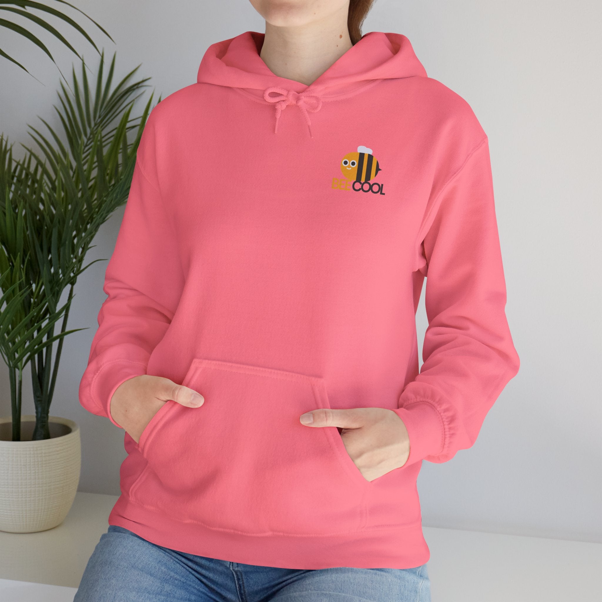 Leafen Bee Cool Unisex Heavy Blend™ Hooded Sweatshirt, Comfortable Casual Wear, Perfect Gift for Nature Lovers