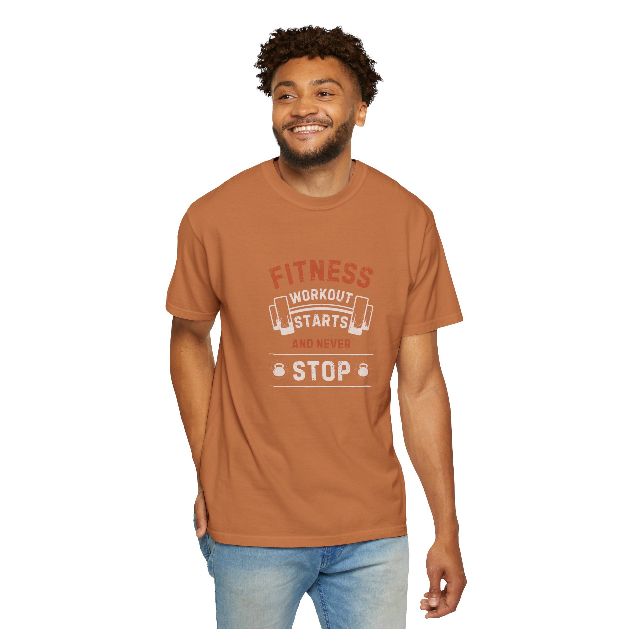 Fitness Workout Unisex Garment-Dyed T-shirt, Casual Wear, Summer Vibe, Gift for Friends, Motivational Relaxed Everyday Style