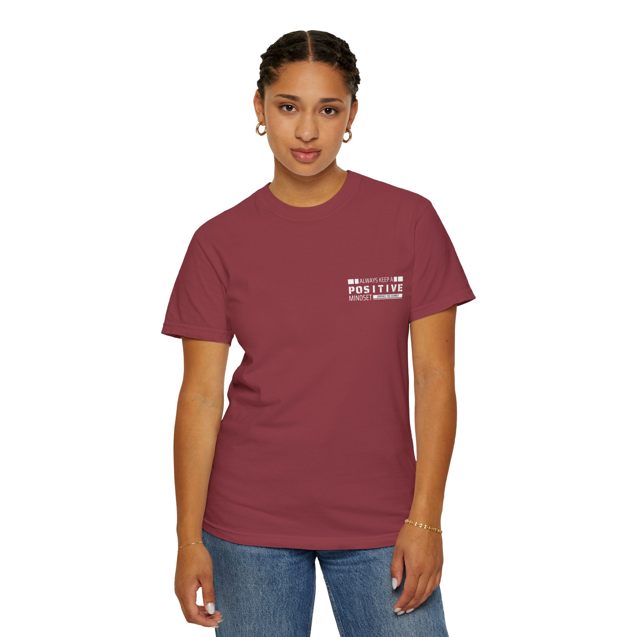 Leafen Positive Vibe Unisex Garment-Dyed T-shirt, Casual Wear, Summer Vibe, Gift for Friends, Relaxed Everyday Style