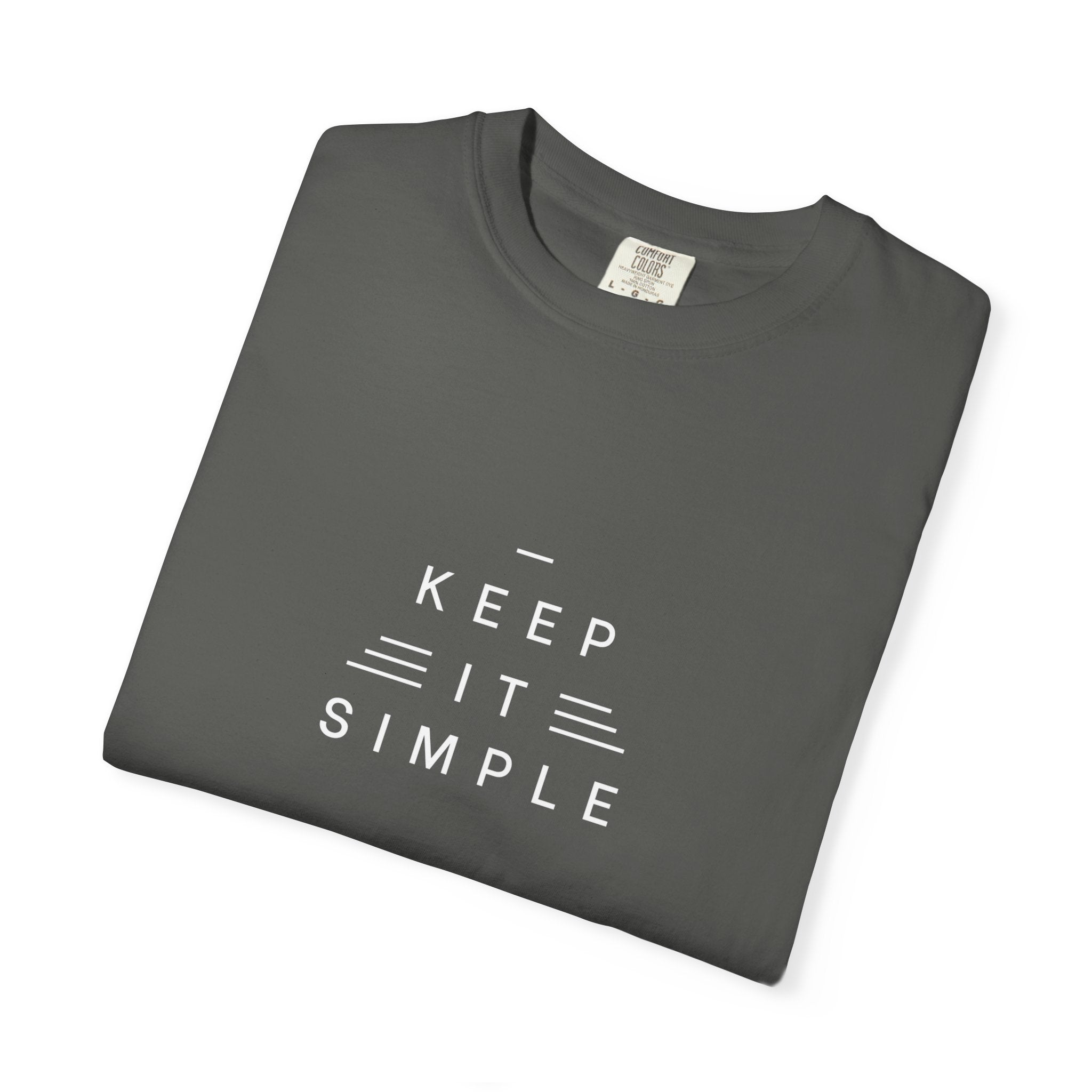 Leafen Keep it Simple Unisex Garment-Dyed T-shirt, Casual Wear, Summer Vibe, Gift for Friends, Relaxed Everyday Style
